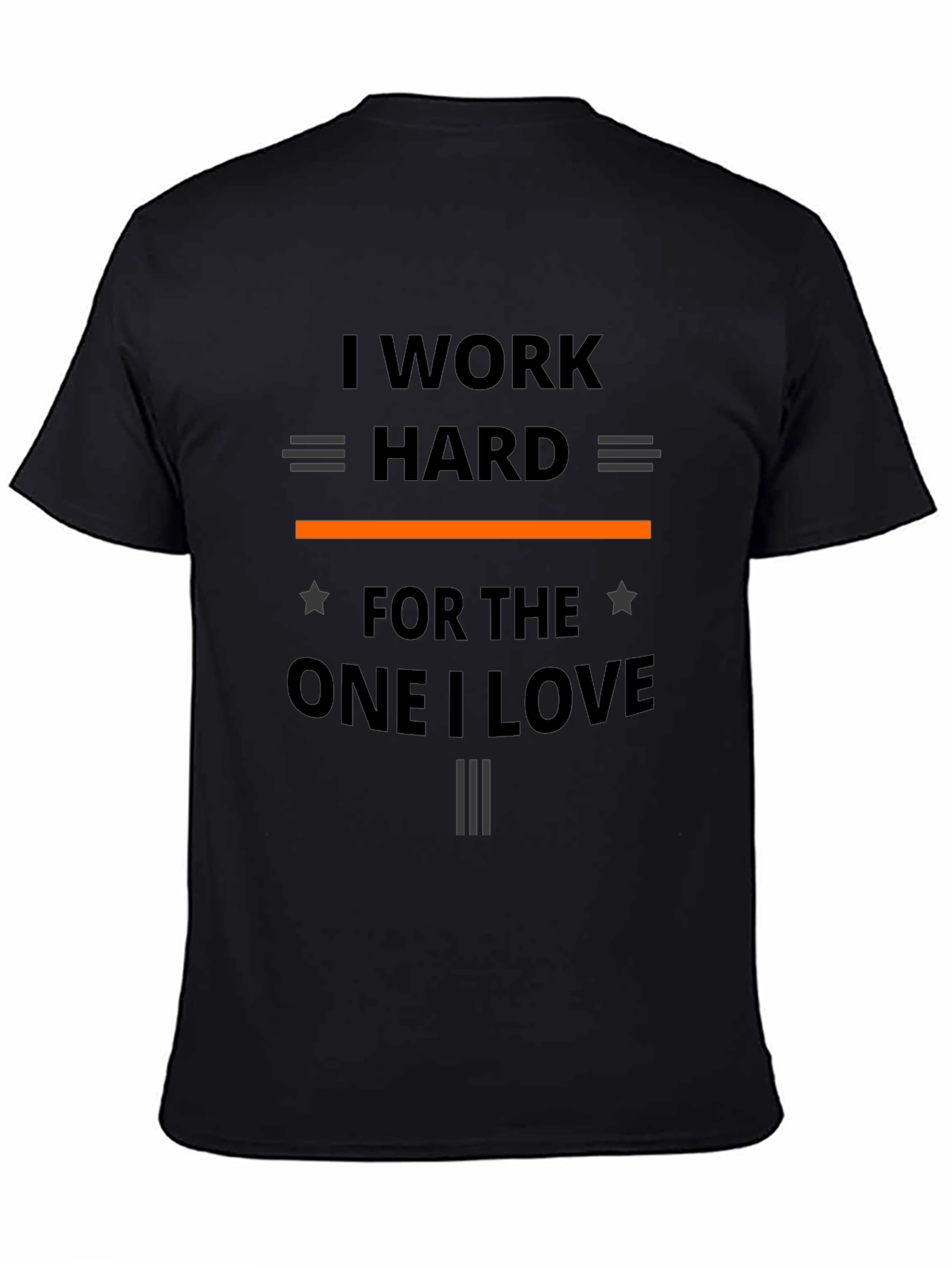 Black I Work Hard T-Shirt - Black Graphic Tee view 4