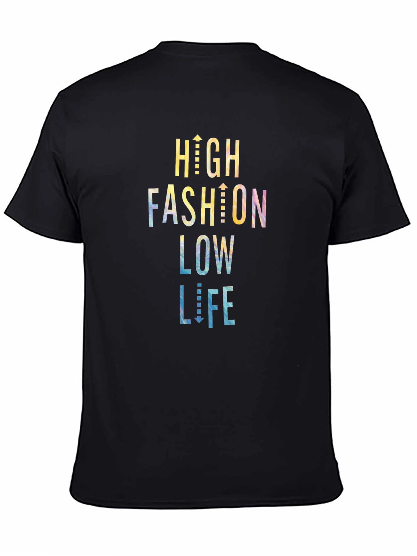 Black High Fashion Low Life Graphic Tee view 4