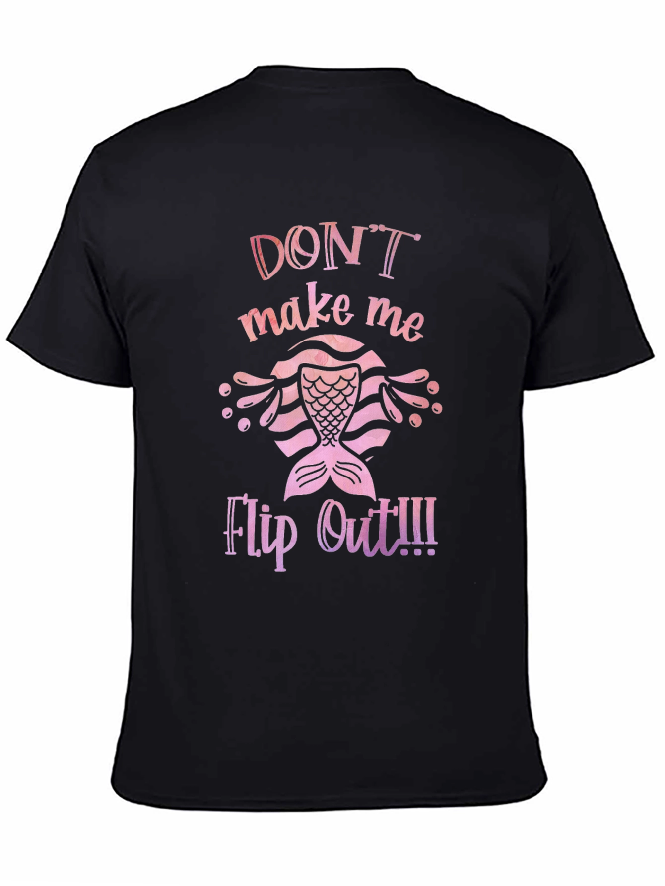 Black Mermaid Flip Out Graphic Tee - Novelty Humor T-Shirt view 4