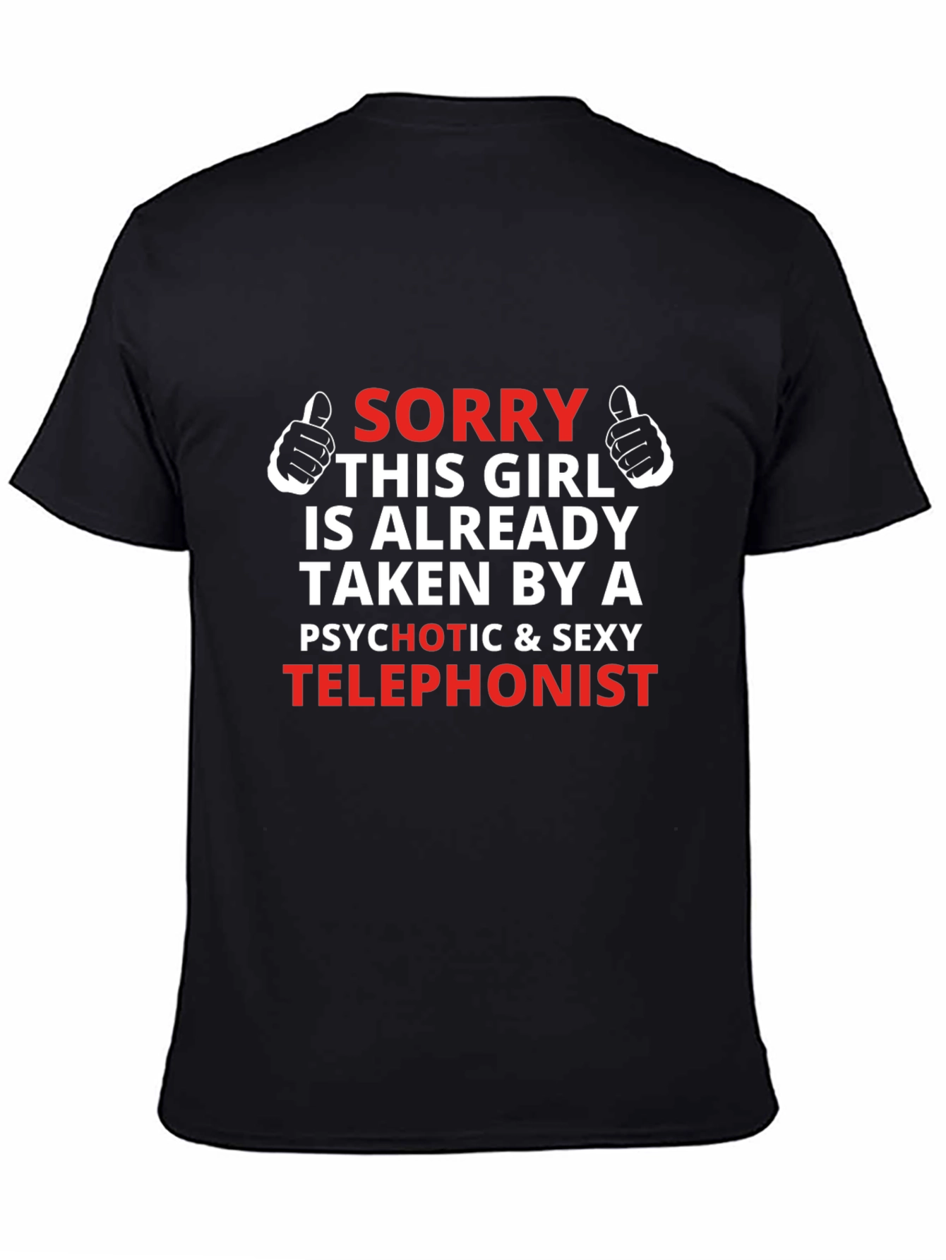 Black Taken by a Telephonist T-Shirt view 4