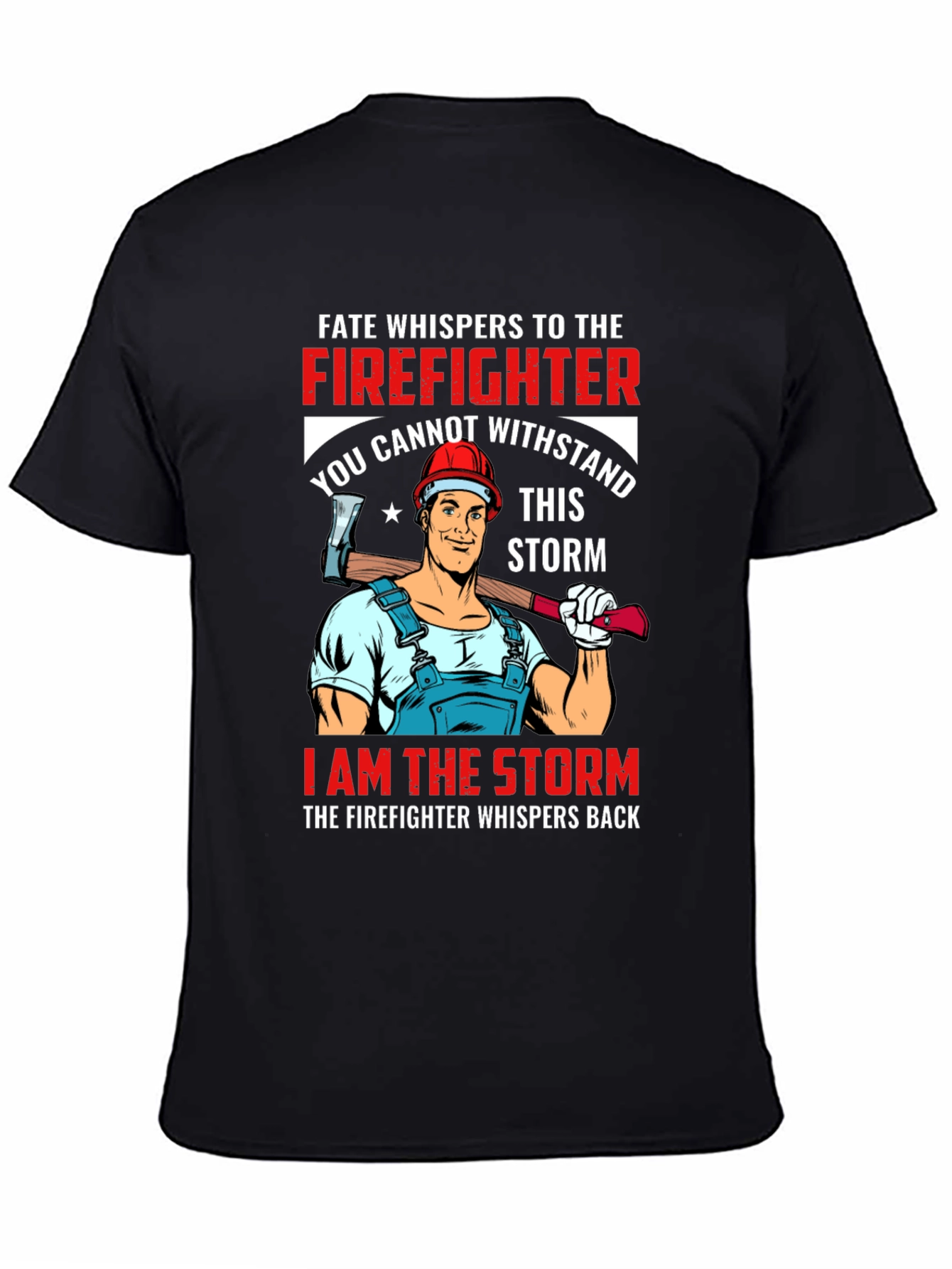 Black Firefighter Storm Graphic T-Shirt view 4