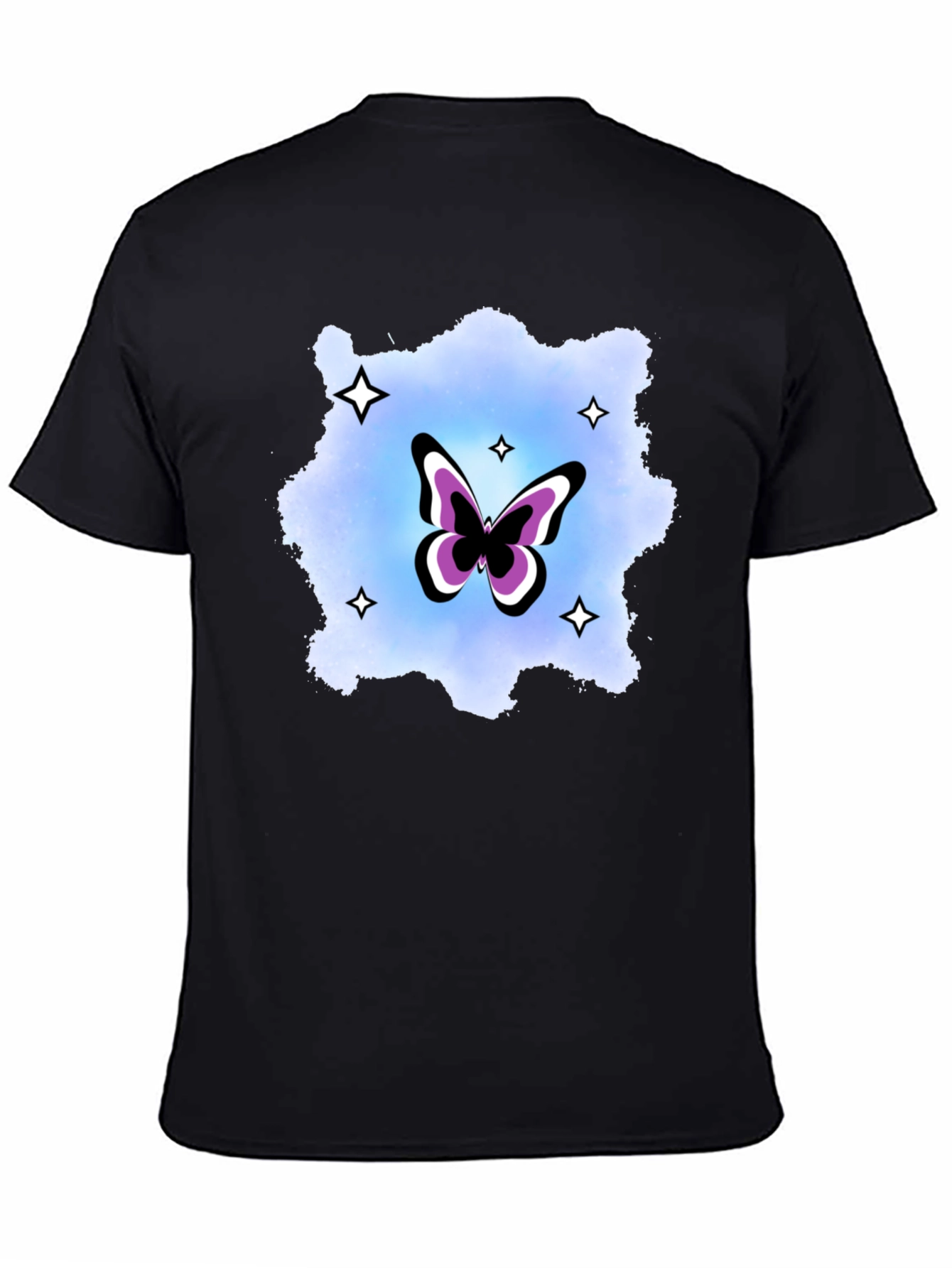 Black Butterfly Starburst Graphic T-Shirt view 4