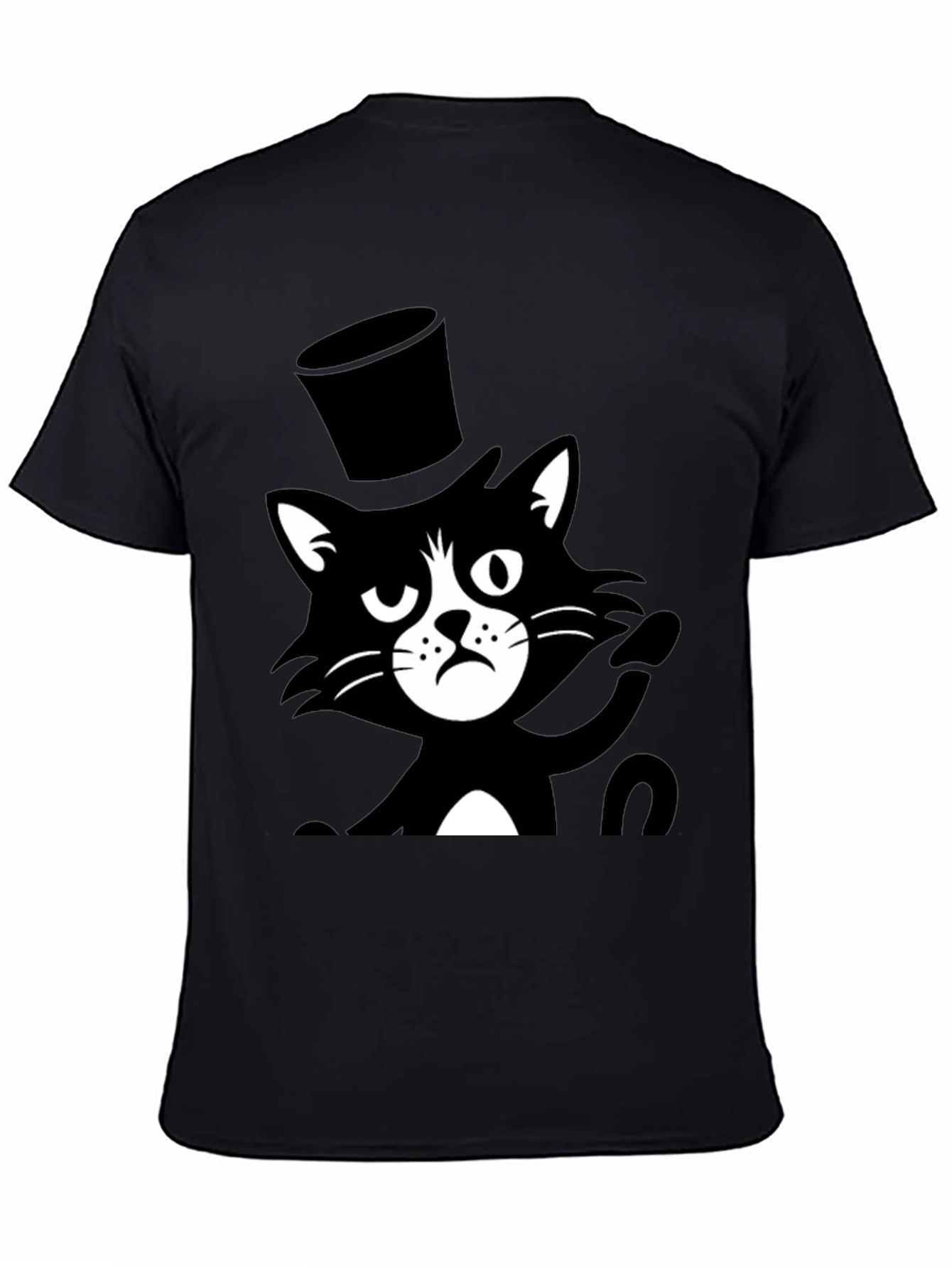 Black Top Hat Cat T-Shirt - Unisex view 4