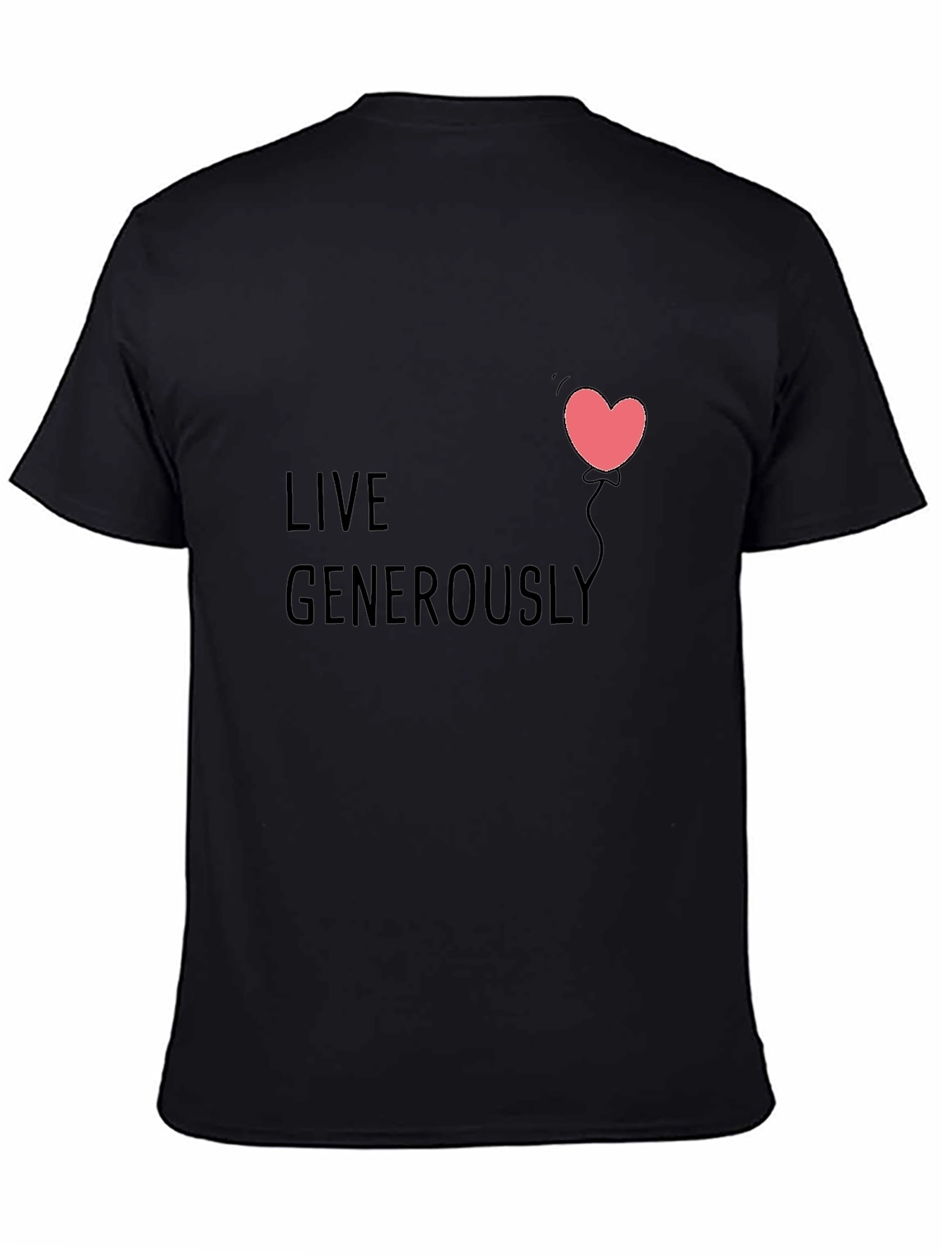 Live Generously T-Shirt - Heart Balloon Design - 4