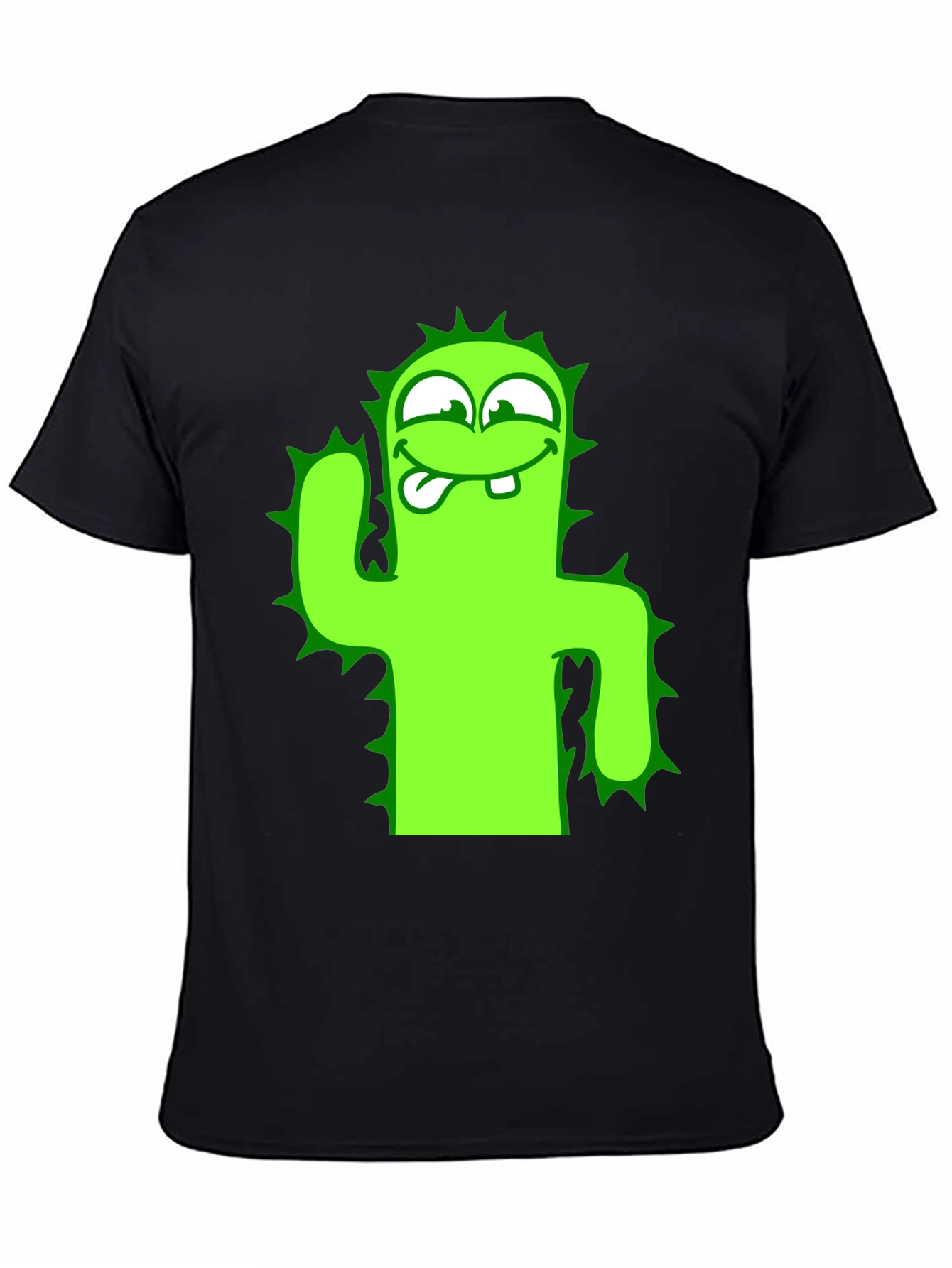 Black Funny Cactus Graphic Tee - Black T-Shirt view 4