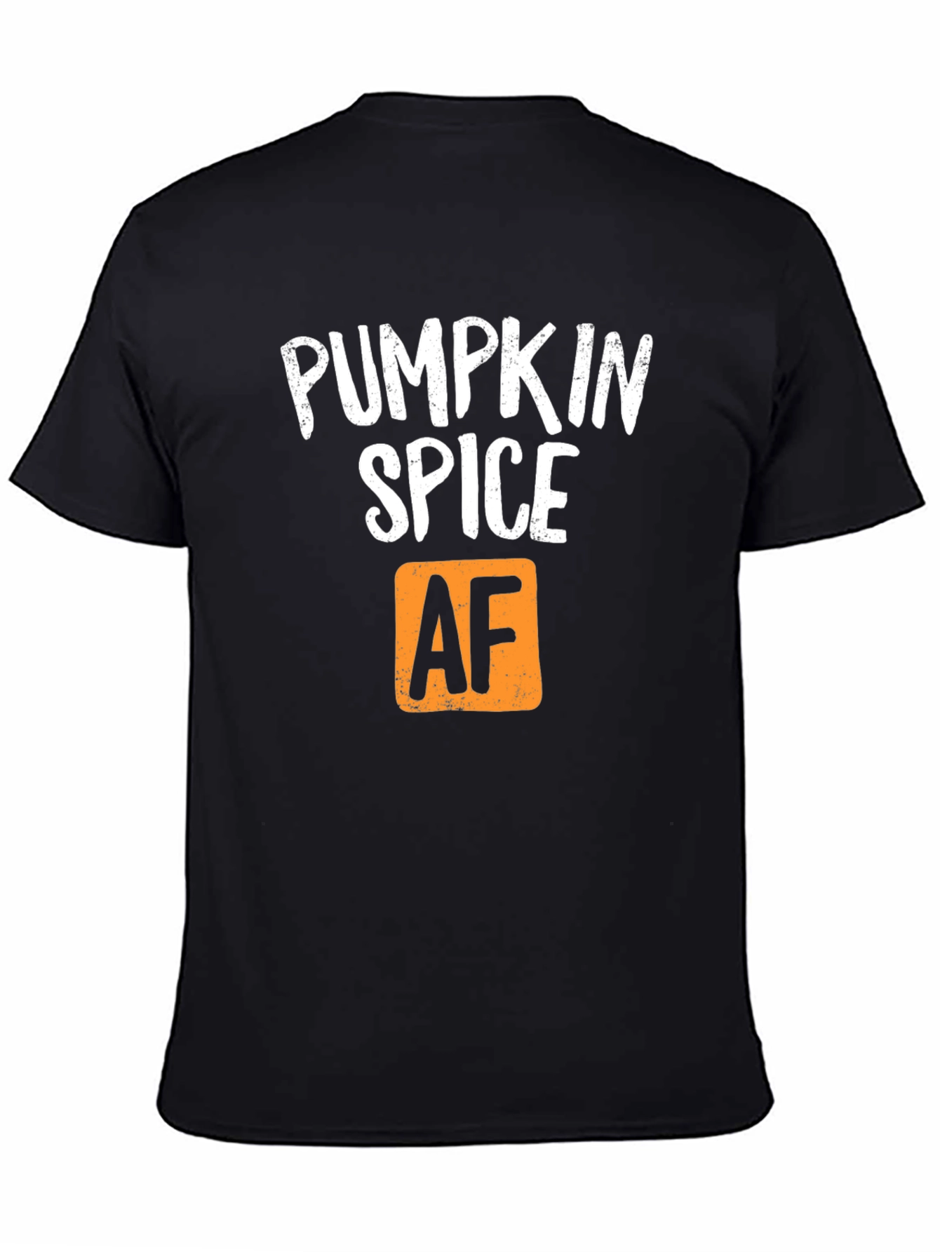Black Pumpkin Spice AF T-Shirt - Fall Season Apparel view 4
