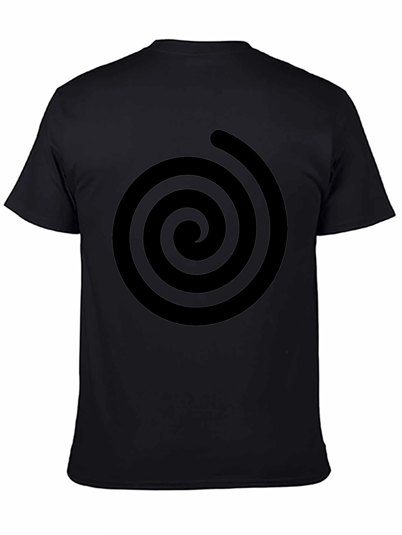 Black Spiral Graphic Black T-Shirt - Modern Casual Style view 4