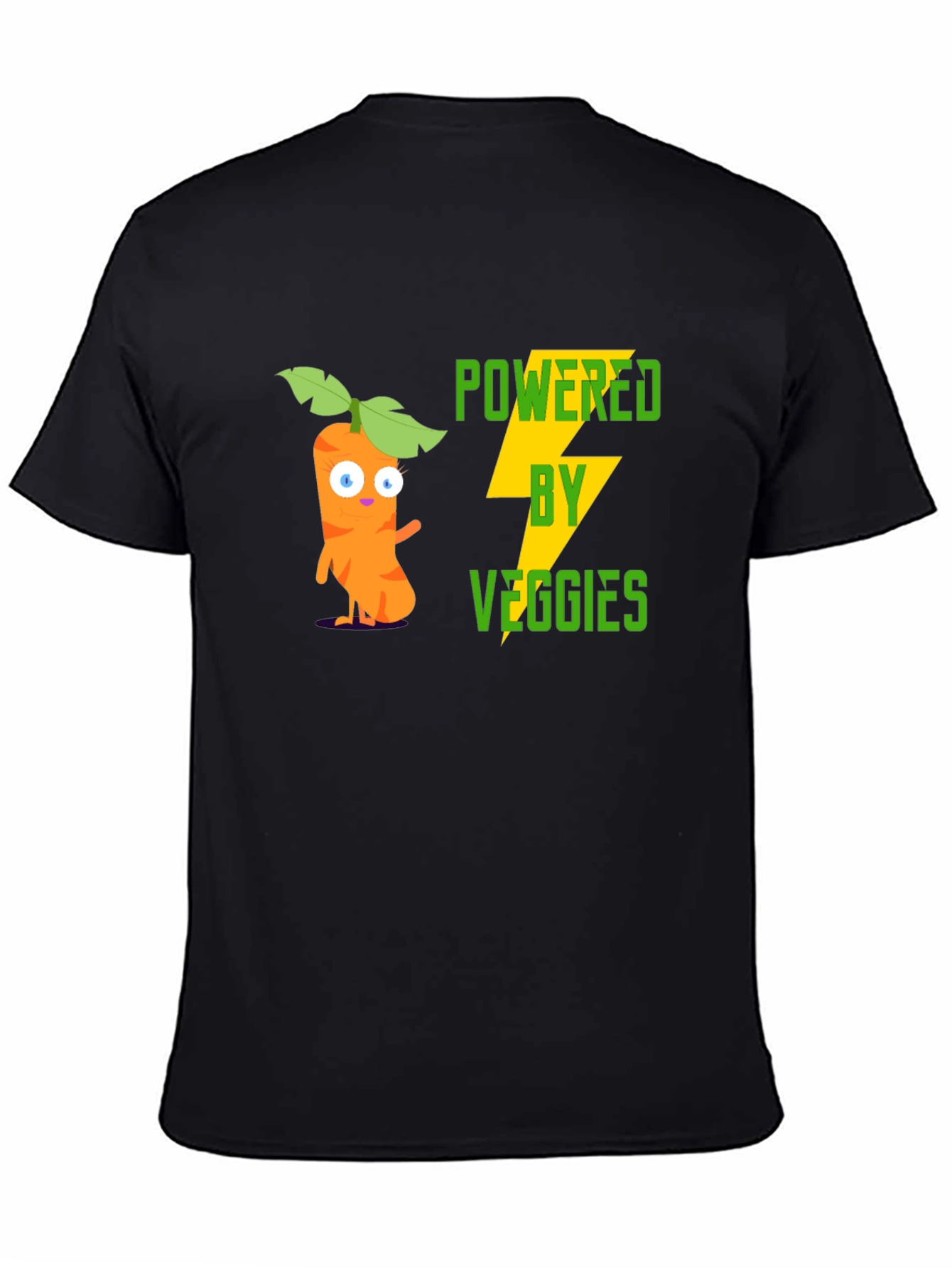 Black Powered by Veggies Graphic Tee - Black view 4