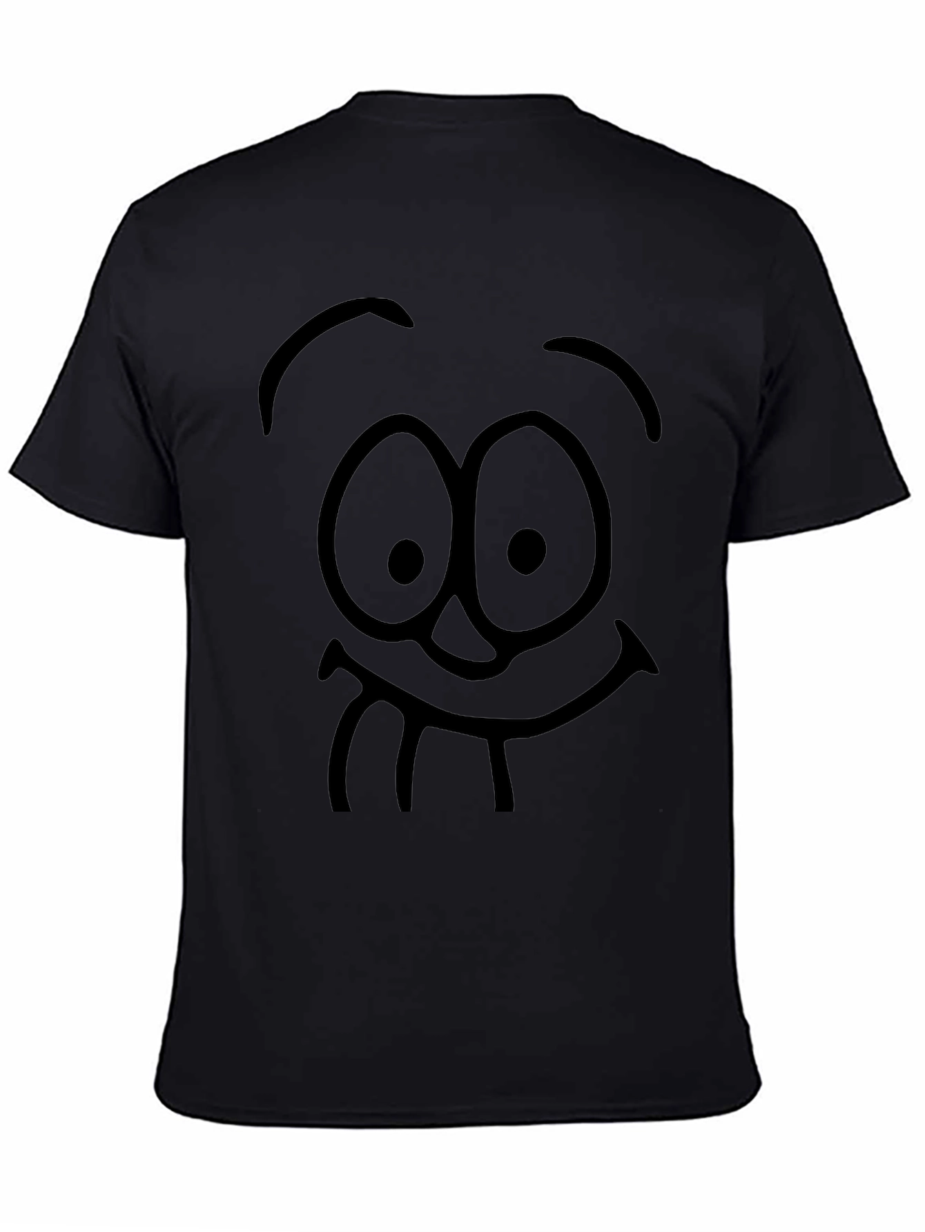 Black Funny Face Graphic Black T-Shirt view 4