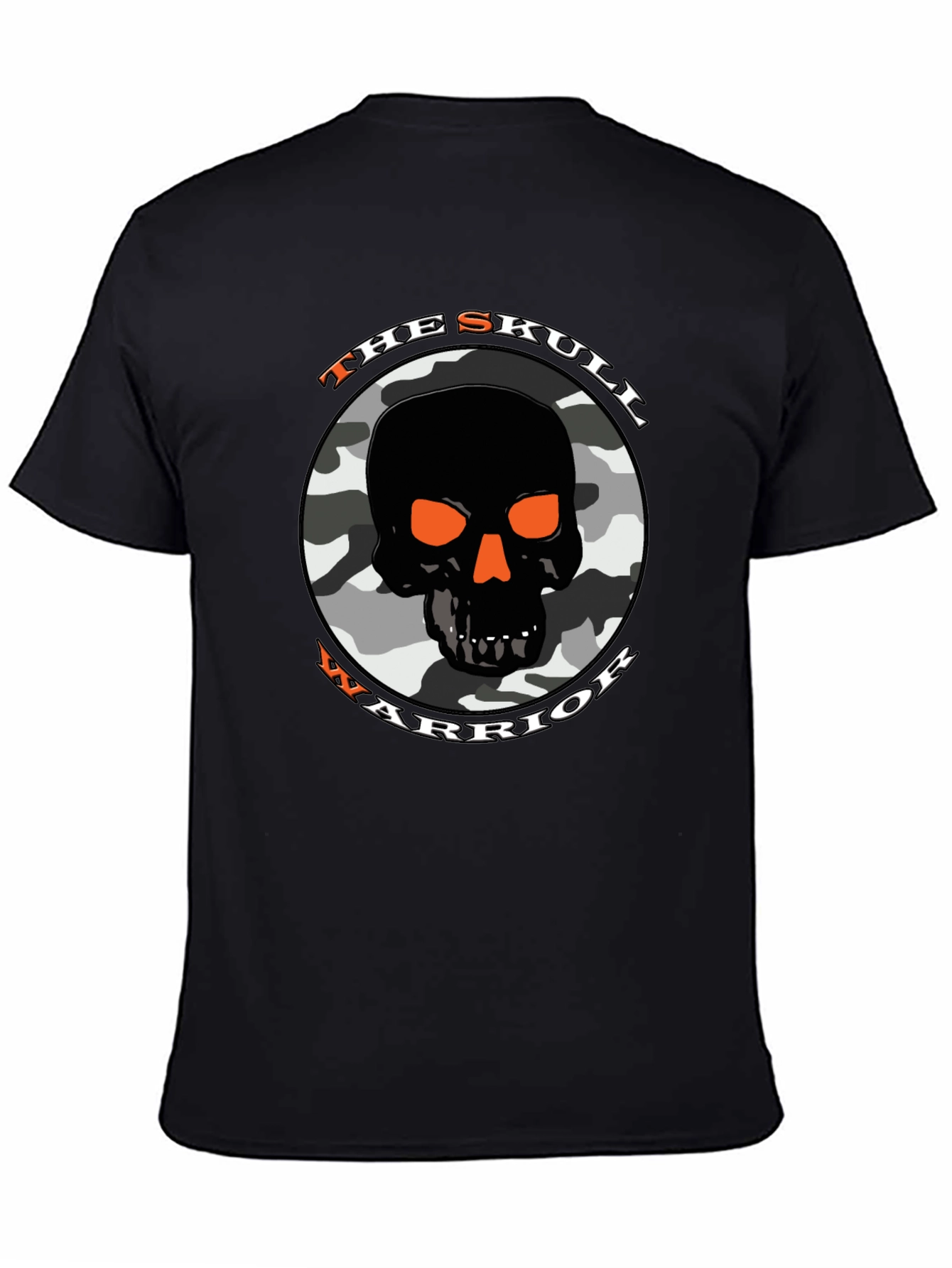 Black Skull Warrior Camo Graphic T-Shirt view 4