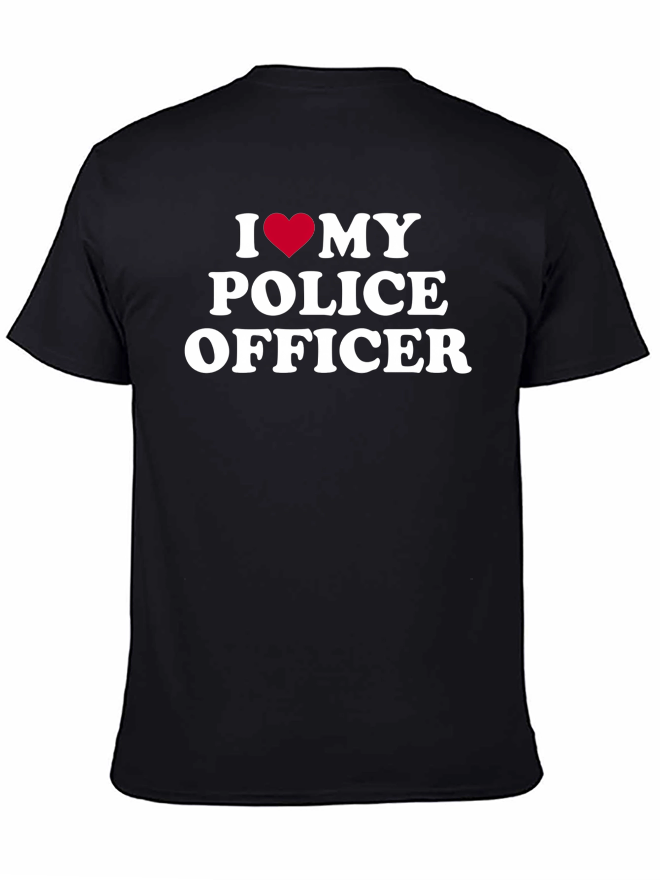 Black I Heart My Police Officer T-Shirt - Show Your Support view 4