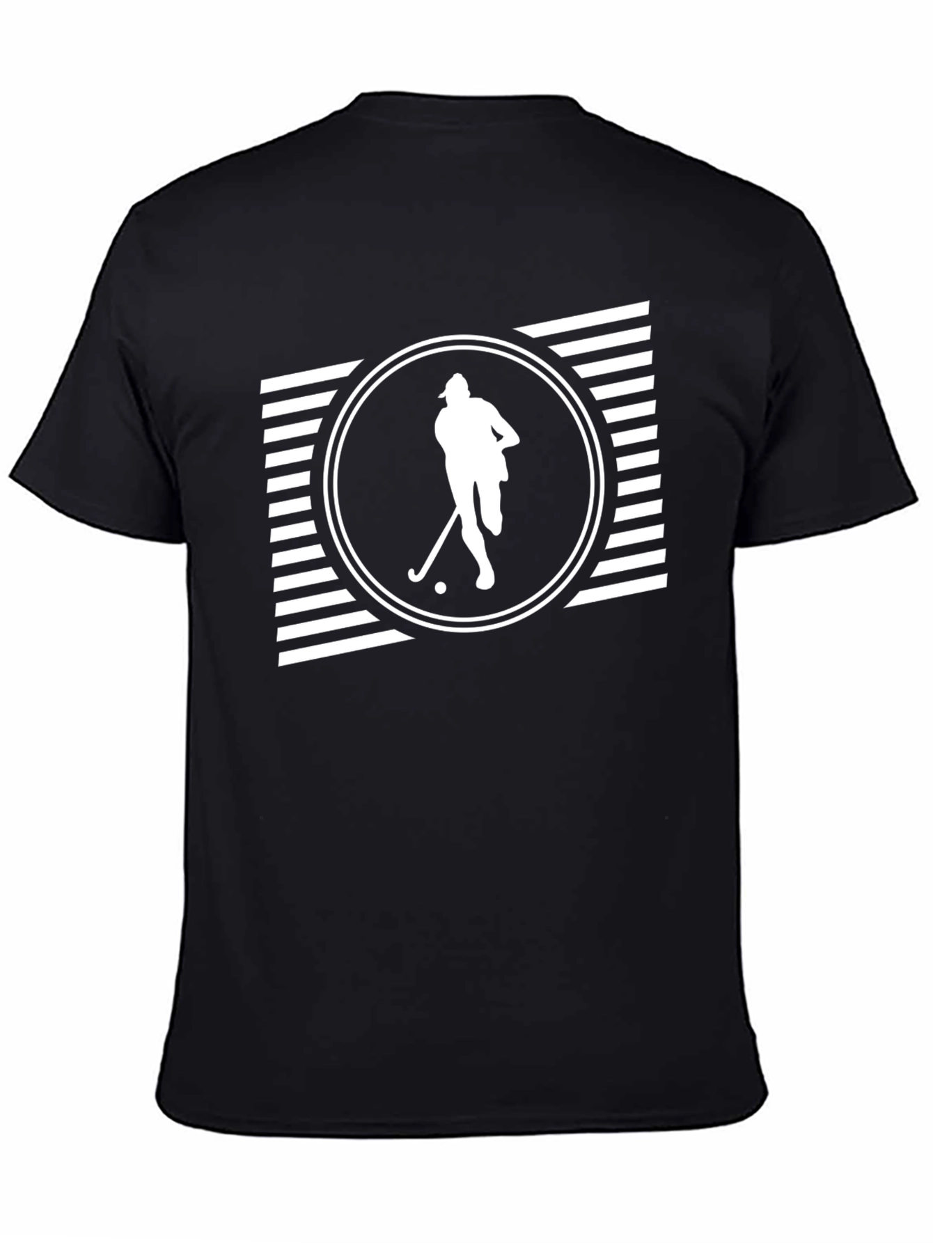 Black Hockey Player Graphic Tee - Black Cotton Blend view 4