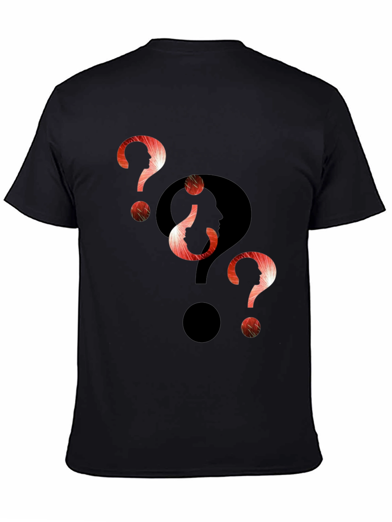 Black Intriguing Question Marks Graphic T-Shirt view 4