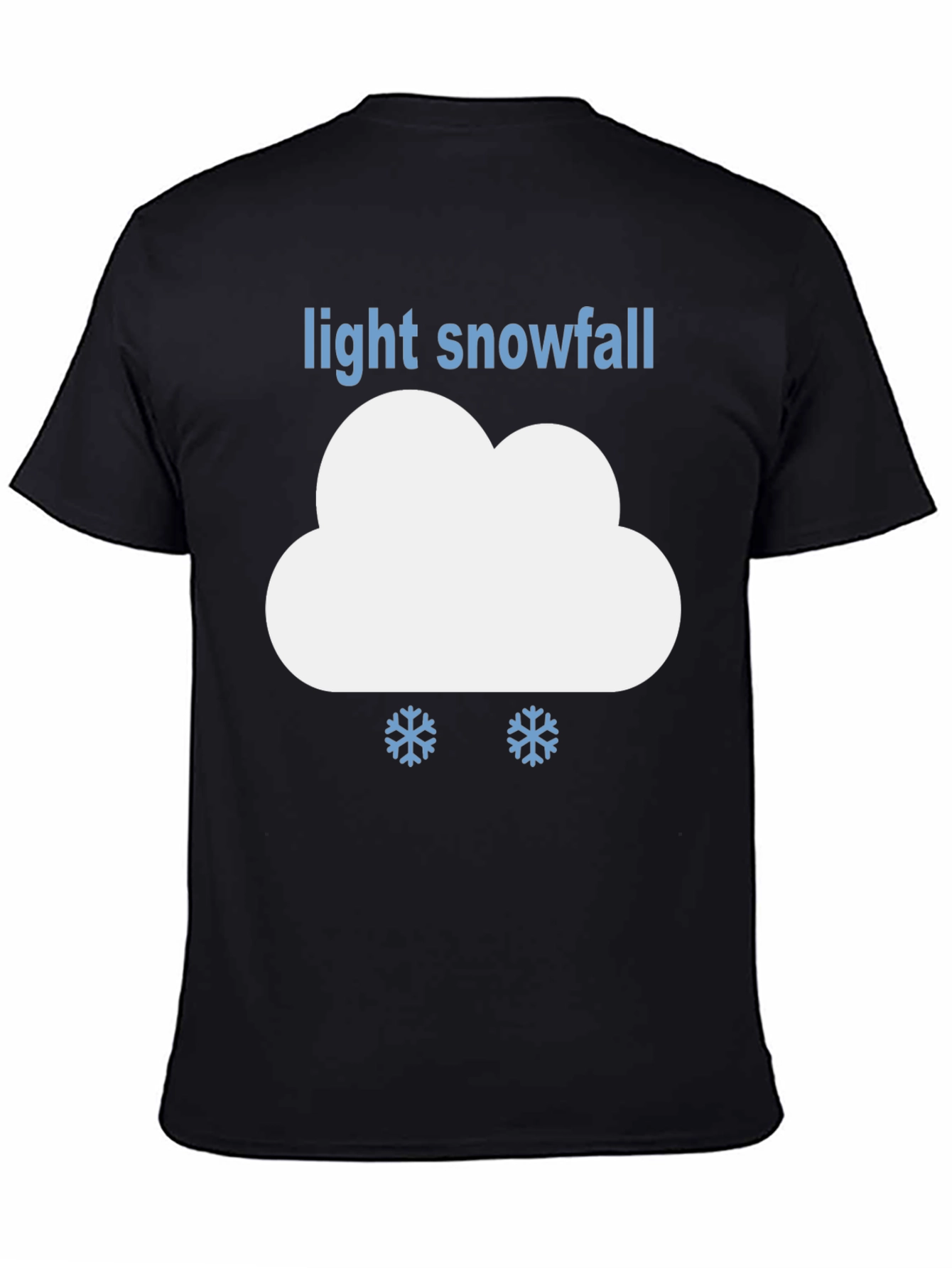 Black Light Snowfall Graphic Tee - Weather Humor T-Shirt view 4