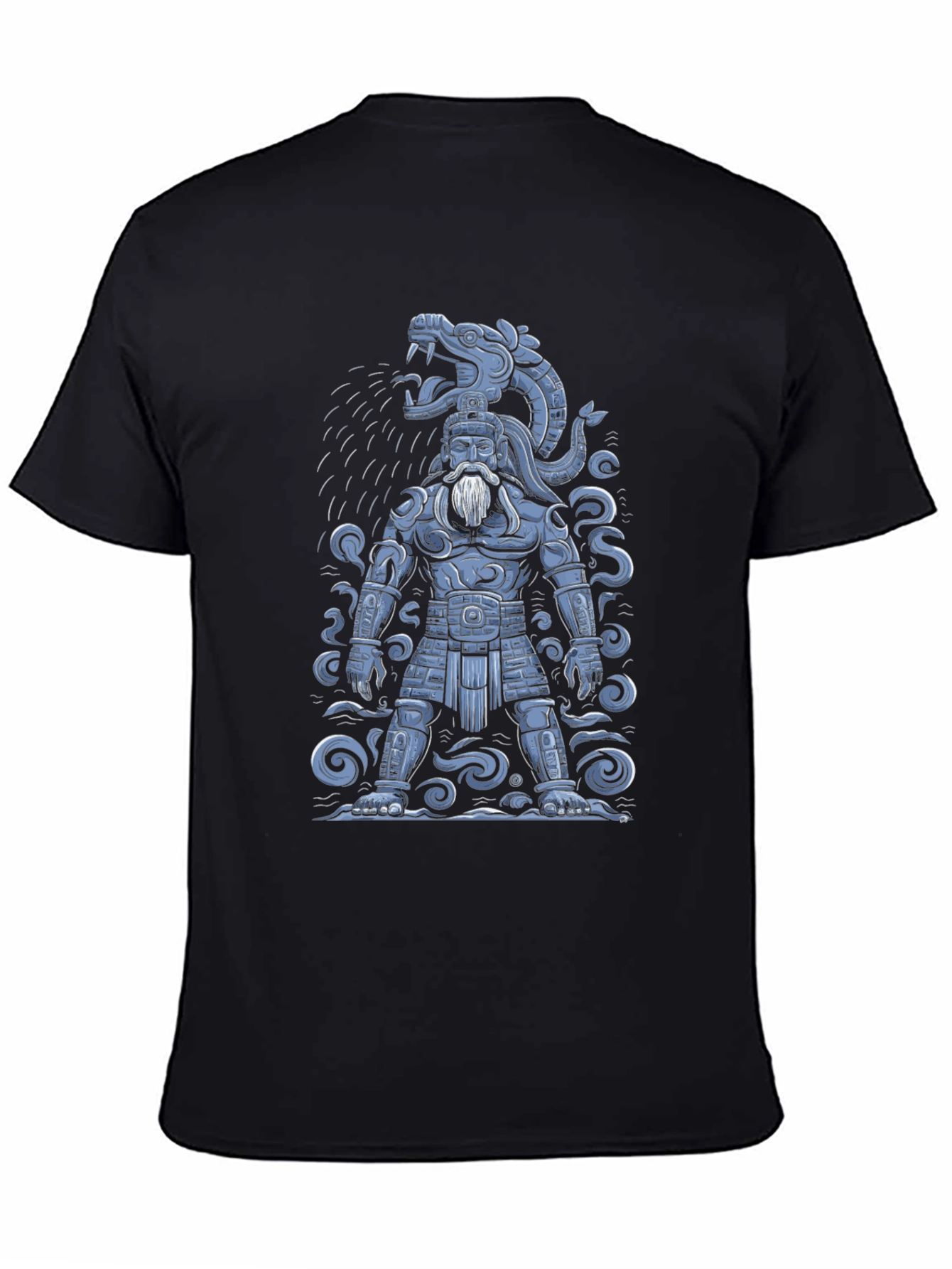 Black Aztec Warrior Graphic T-Shirt - Black view 4