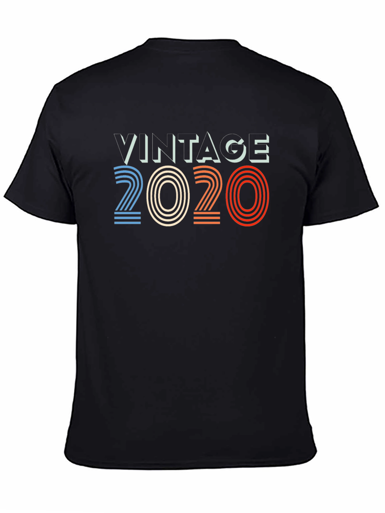 Black Vintage 2020 Graphic Tee - Retro Style view 4