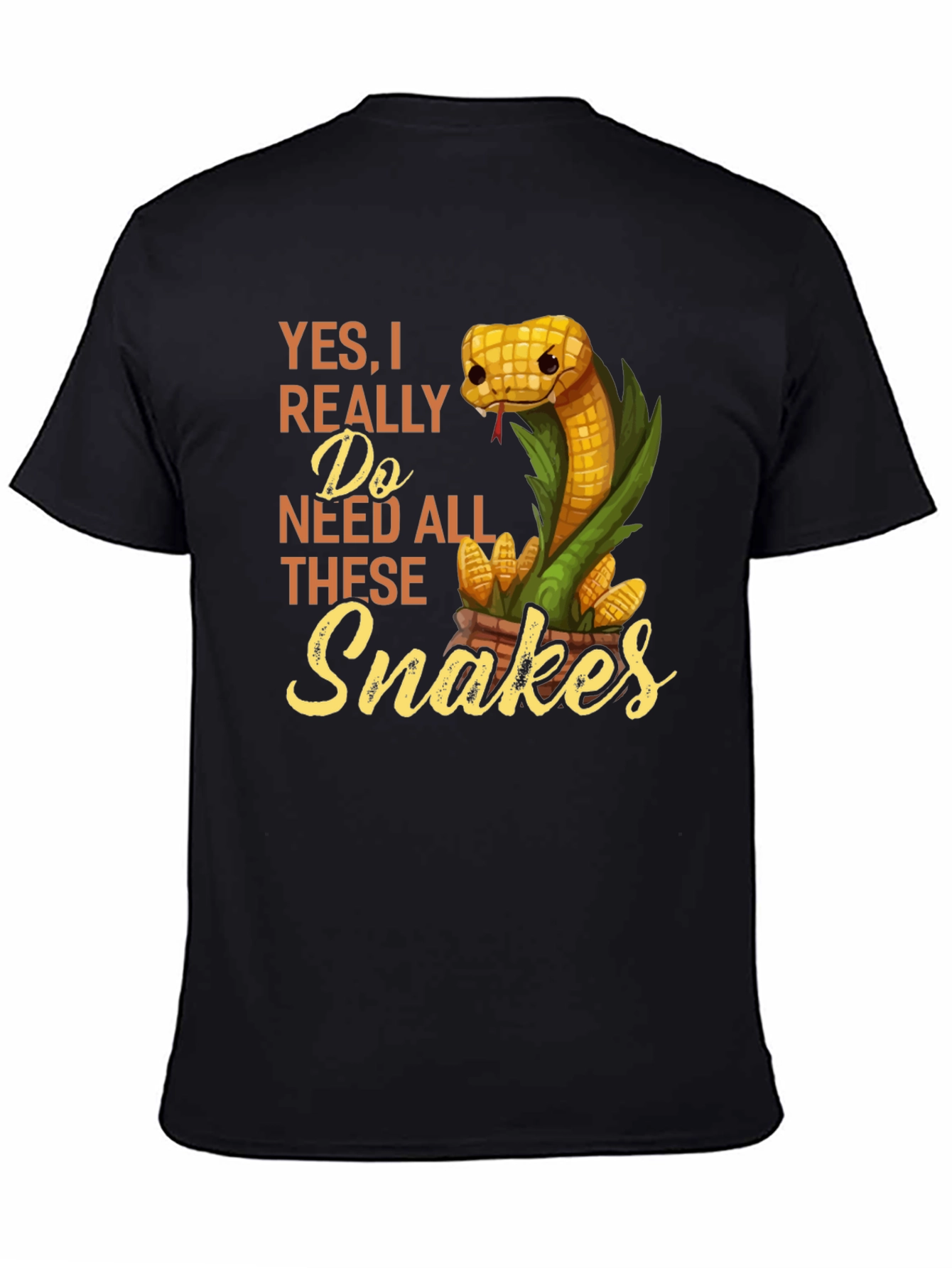 Black Funny Snake Lover T-Shirt view 4