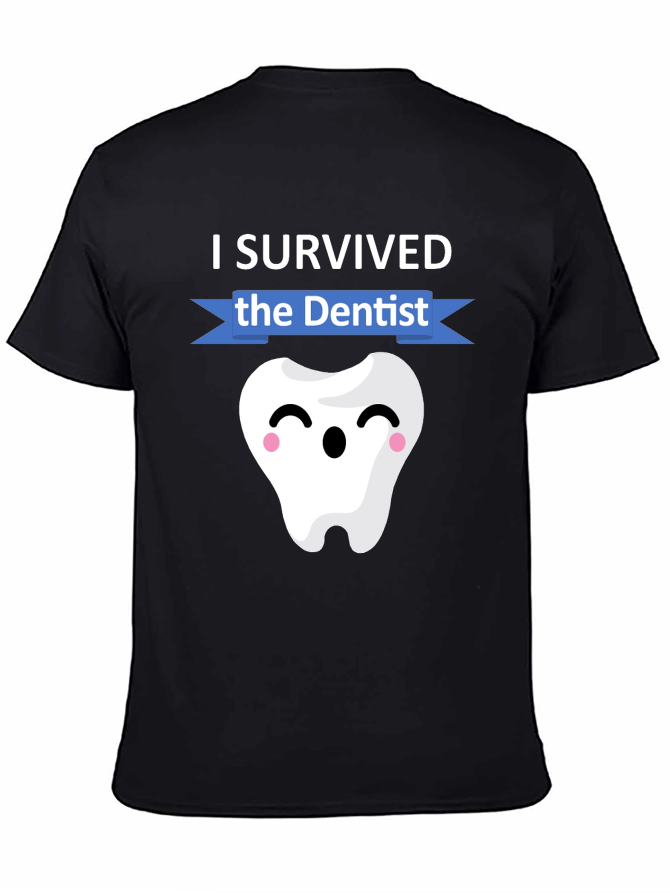 Black I Survived the Dentist T-Shirt Funny Dental Hygienist Tee view 4