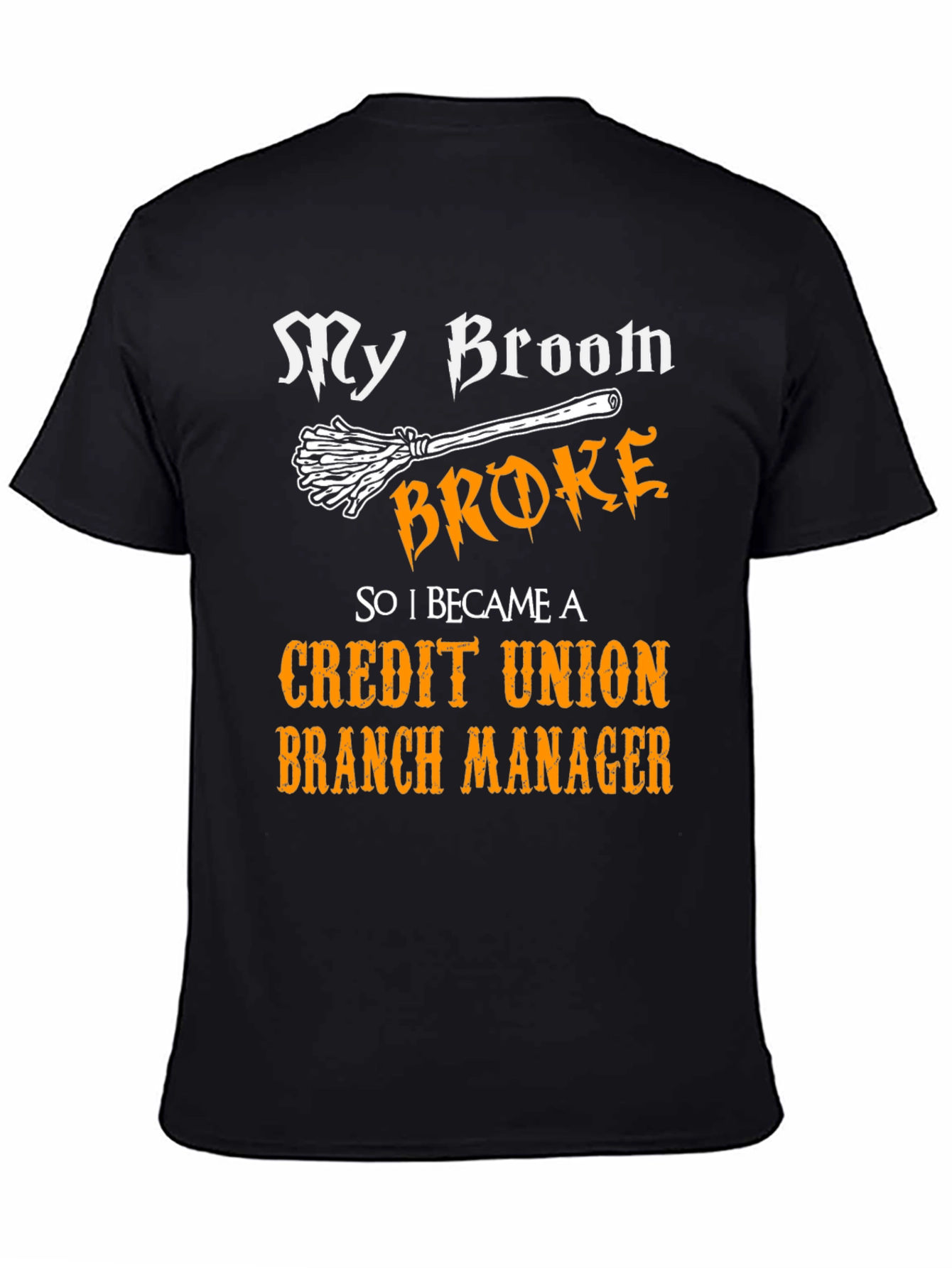 Black Funny Credit Union Manager T-Shirt view 4
