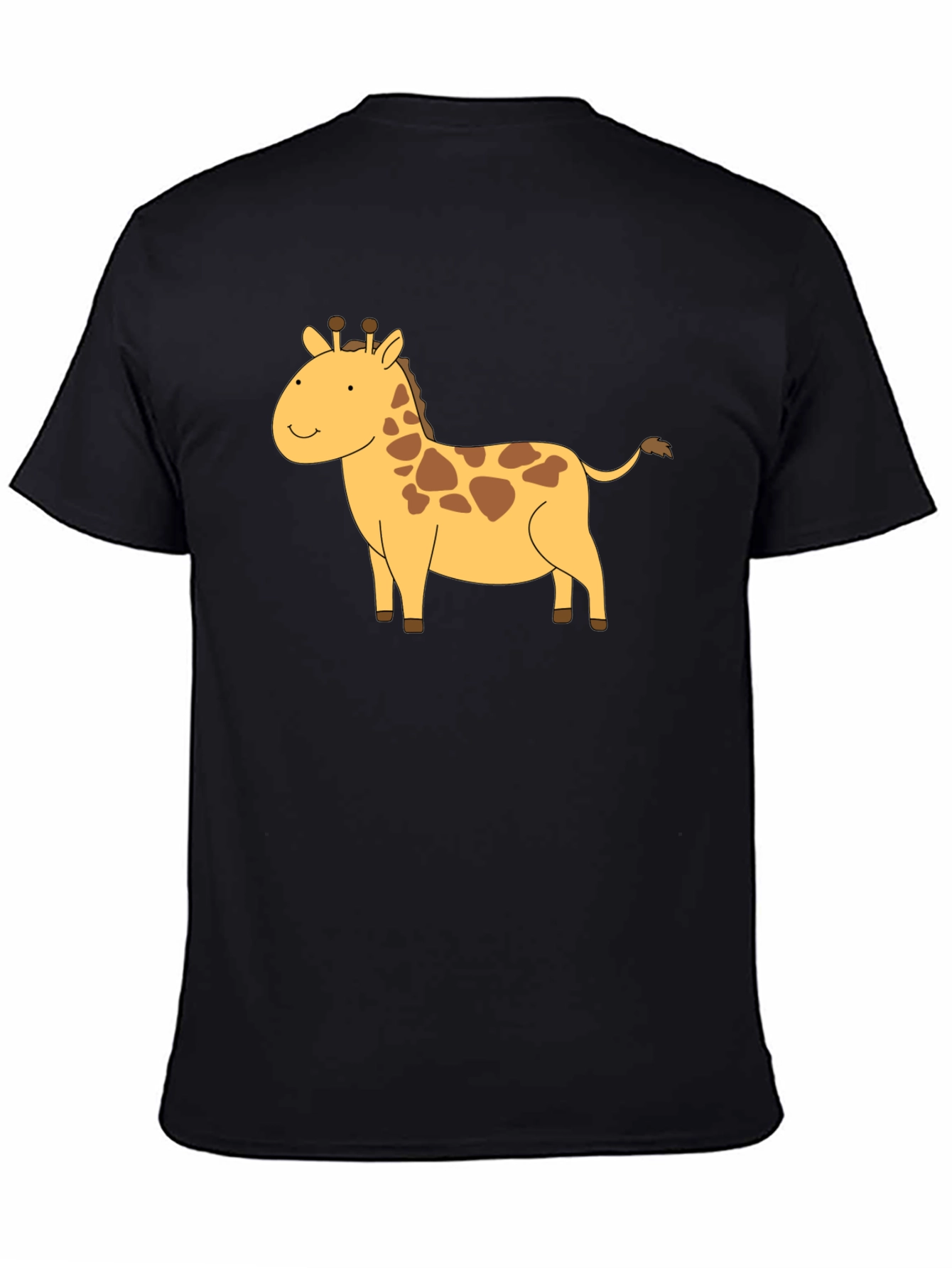 Black Giraffe Graphic Tee - Black Cotton T-Shirt view 4
