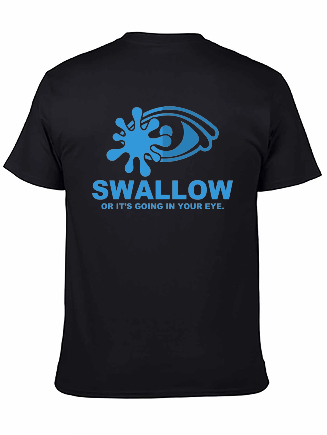 Black Swallow T-Shirt: Humorous Eye Graphic Tee view 4