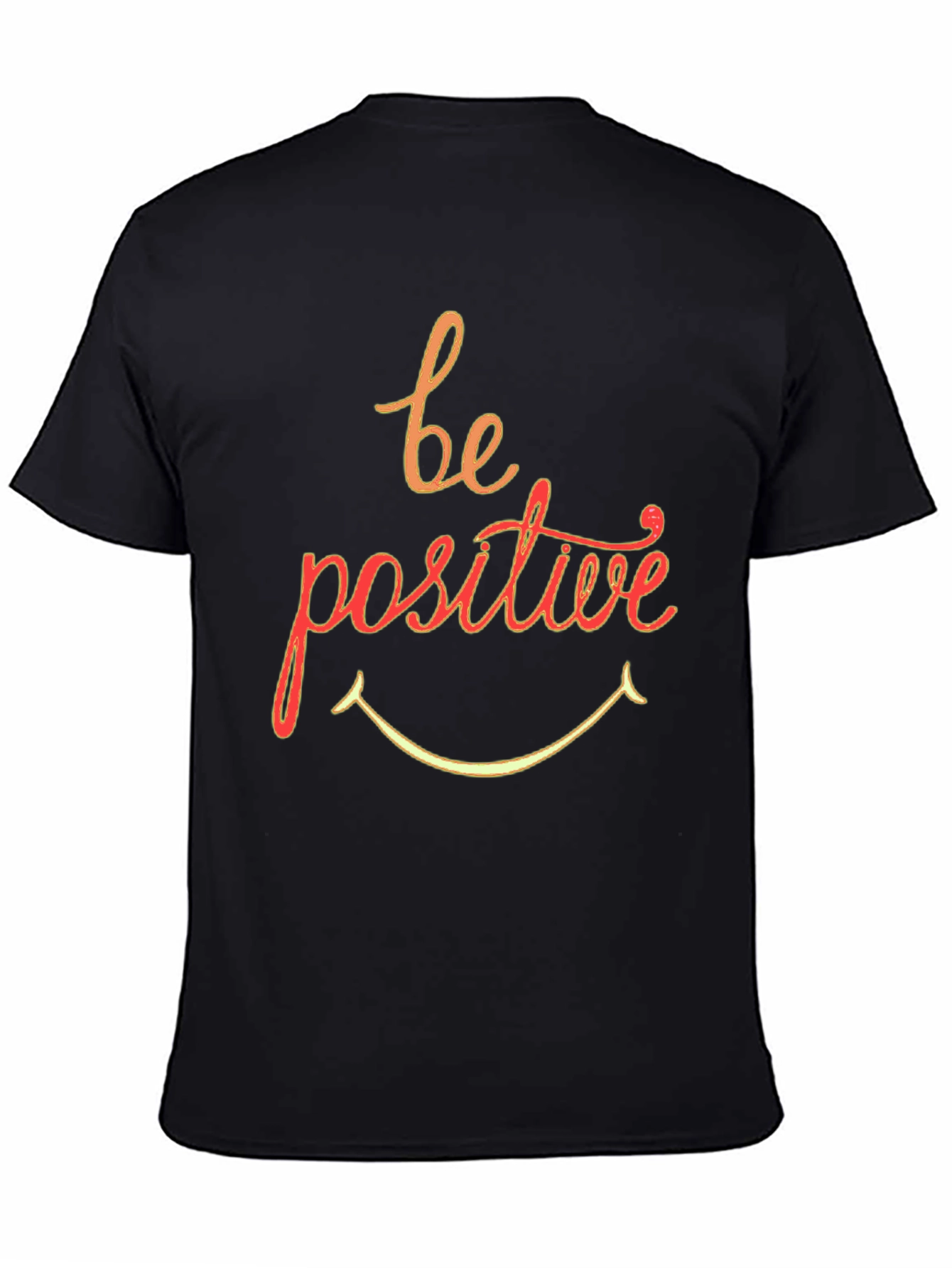 Black Be Positive Graphic T-Shirt - Black Crew Neck view 4
