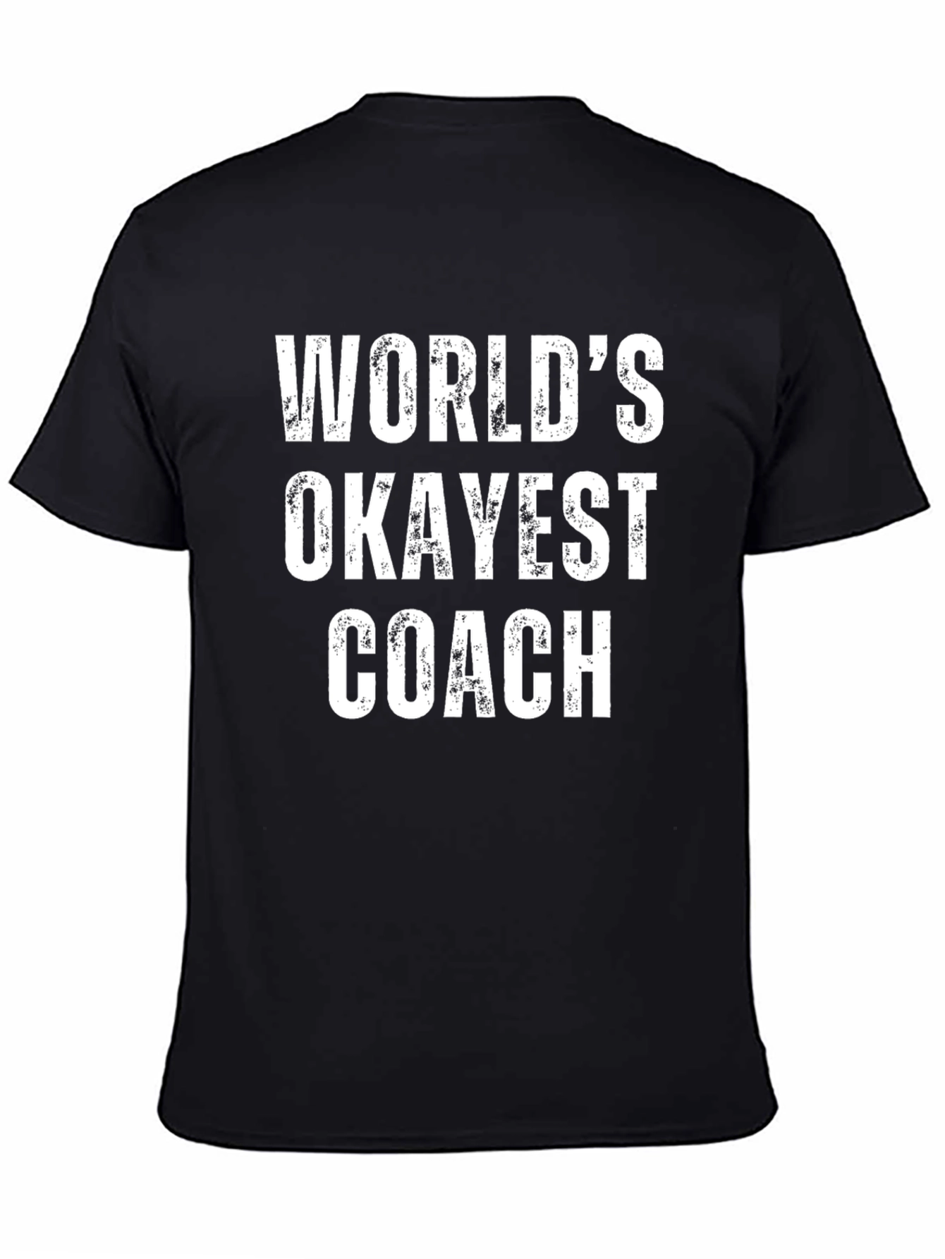 Black World's Okayest Coach T-Shirt - Funny Novelty Tee view 4