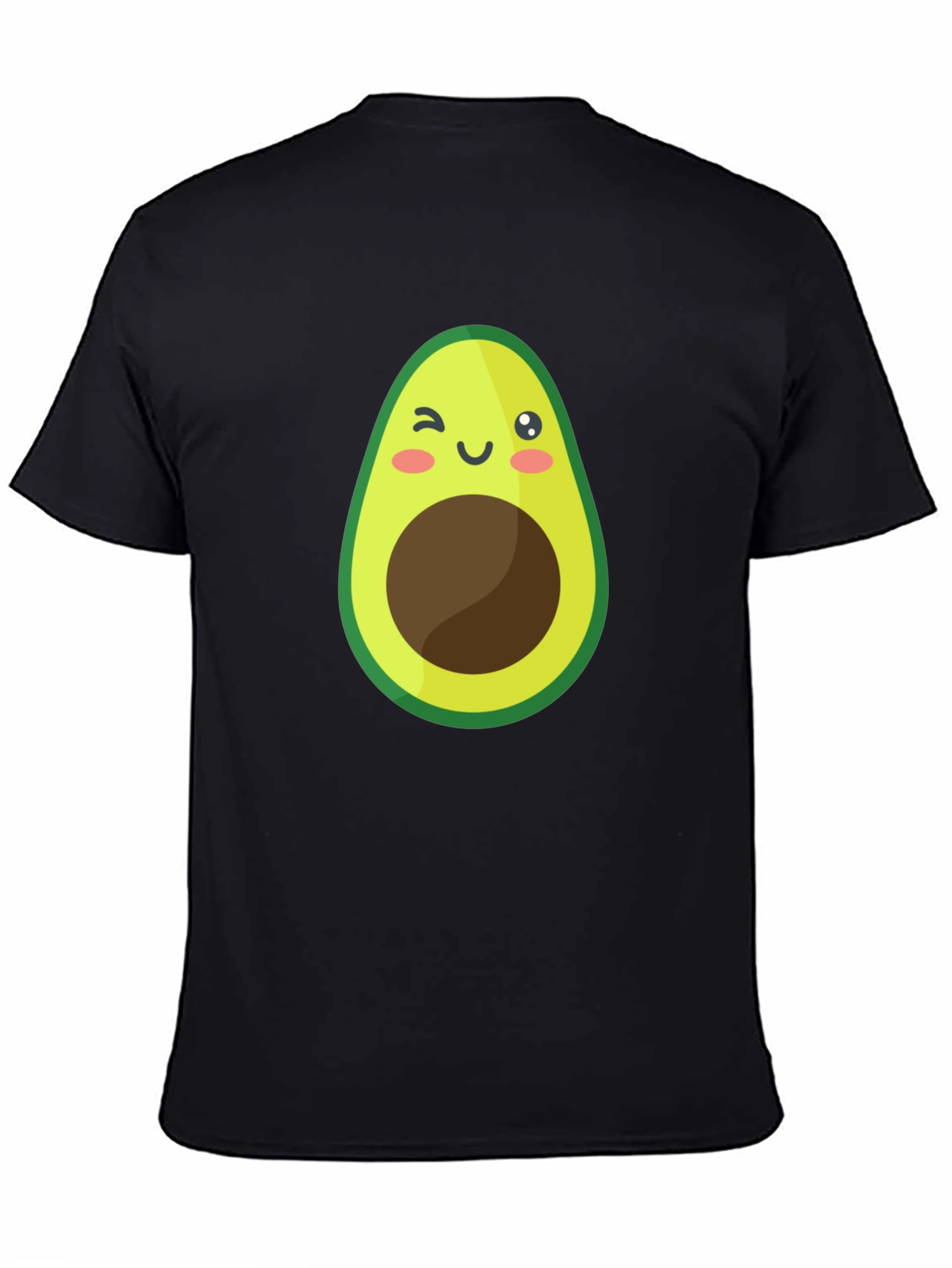 Black Cute Avocado Graphic Black T-Shirt view 4