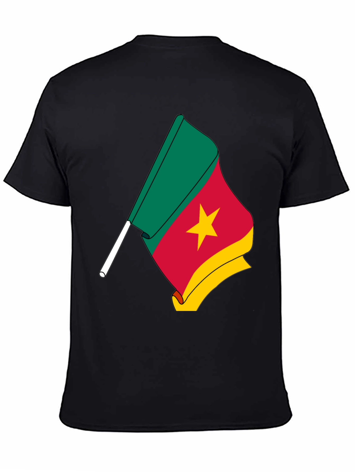 Black Cameroon Flag Graphic Tee - Black view 4