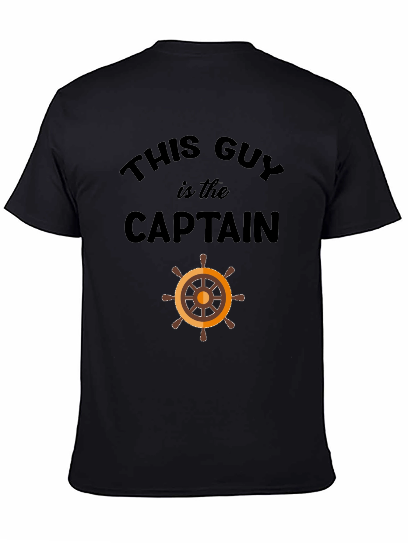 Black This Guy is the Captain T-Shirt view 4