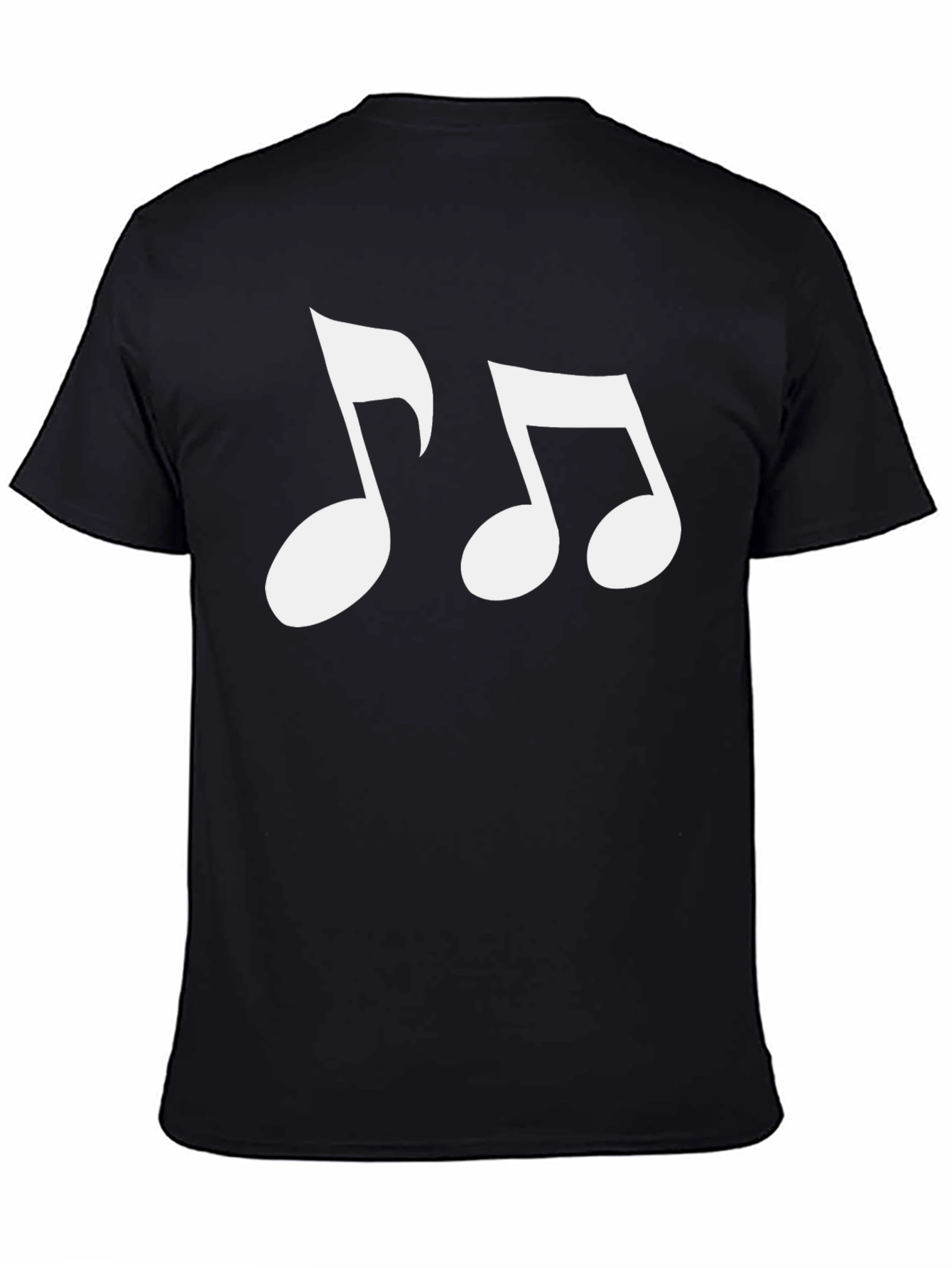 Black Musical Note Graphic Tee - Black Cotton Blend view 4