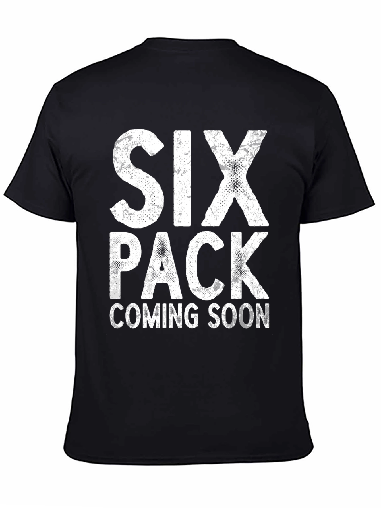 Black Six Pack Coming Soon Funny Men's Black T-Shirt view 4