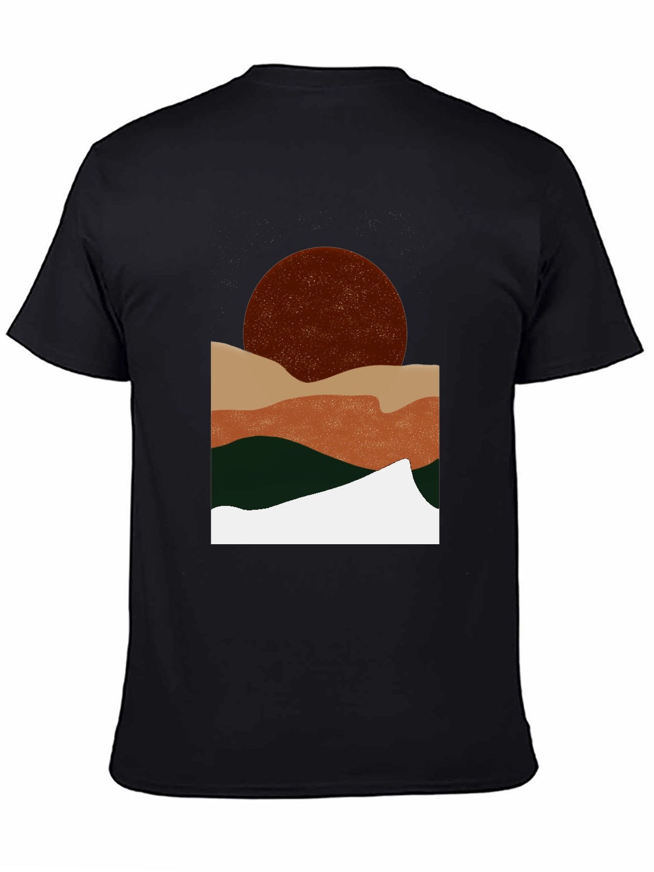 Black Abstract Landscape Graphic T-Shirt view 4