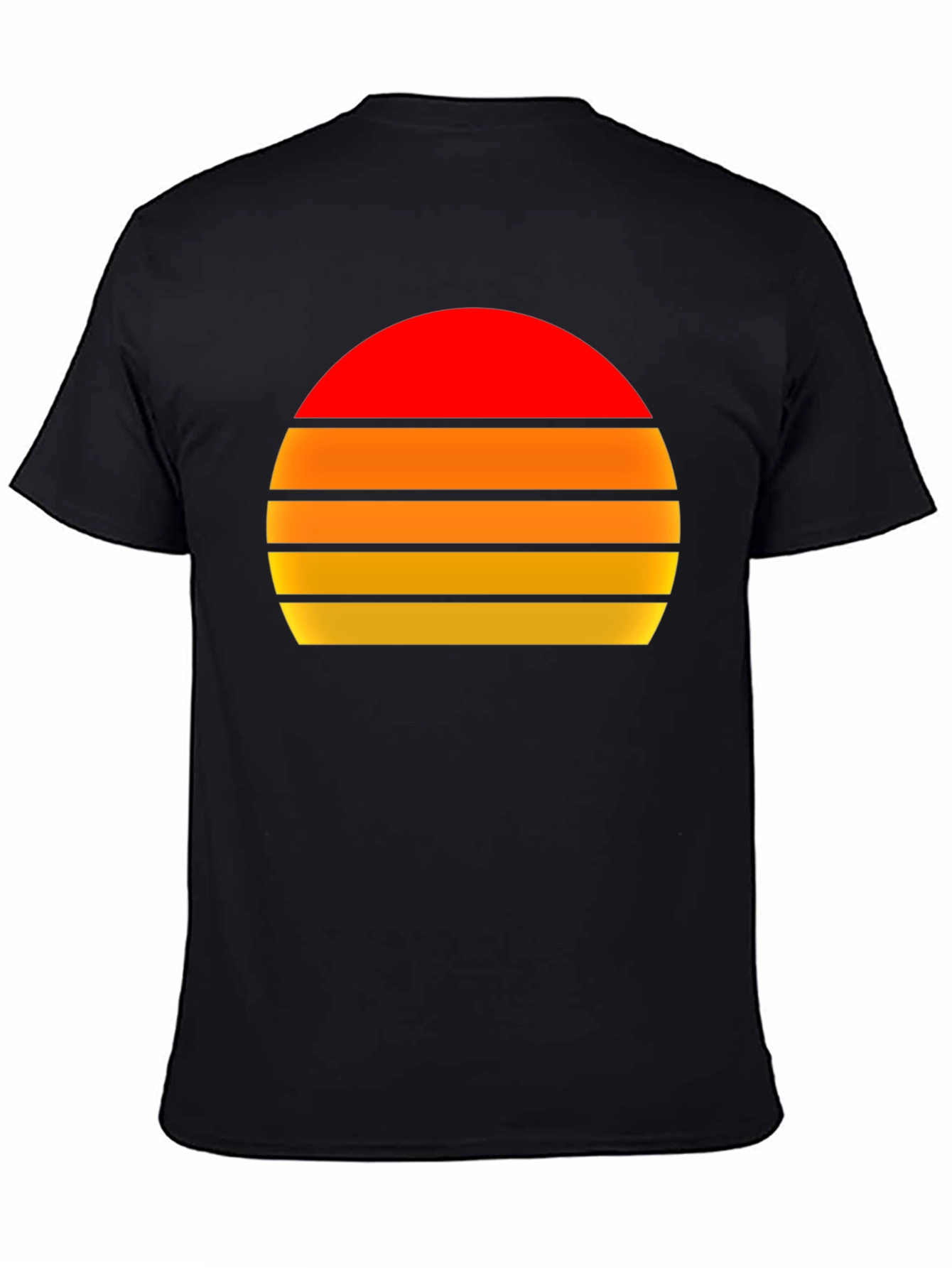 Black Retro Sunset Graphic Tee - Vintage Style T-Shirt view 4