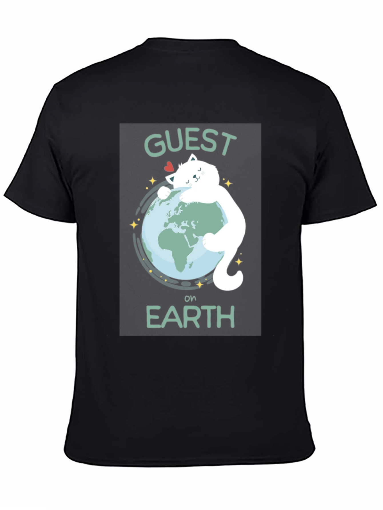 Guest on Earth T-Shirt - Cat Hugging Globe Tee - 4