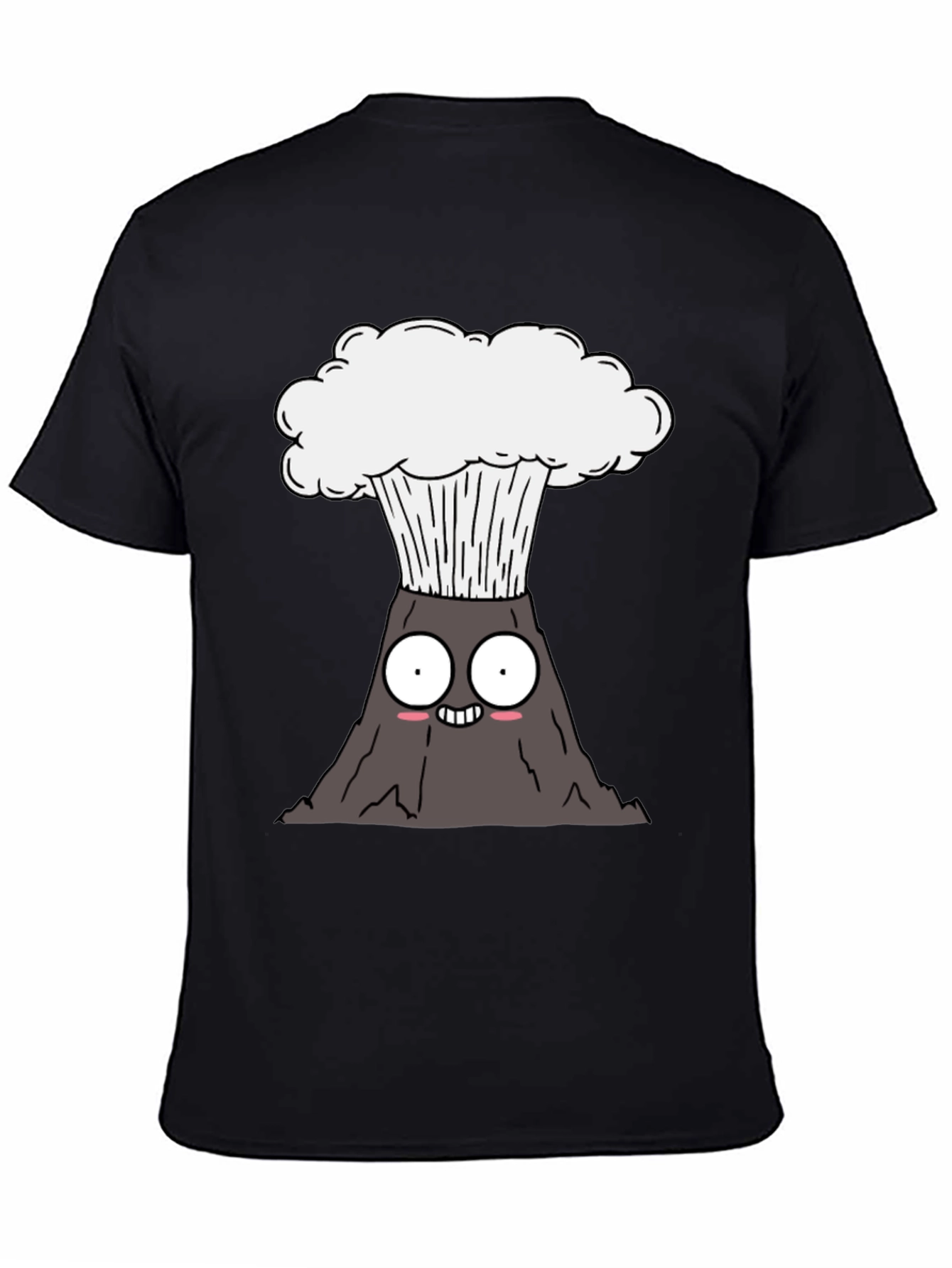 Black Kawaii Volcano Explosion T-Shirt - Black view 4