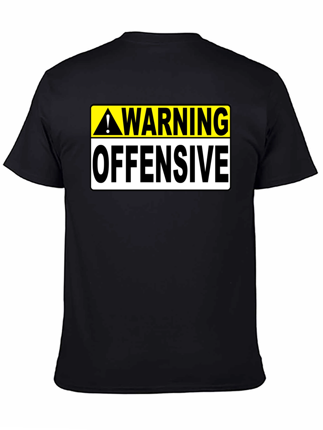 Black Warning Offensive Graphic T-Shirt view 4