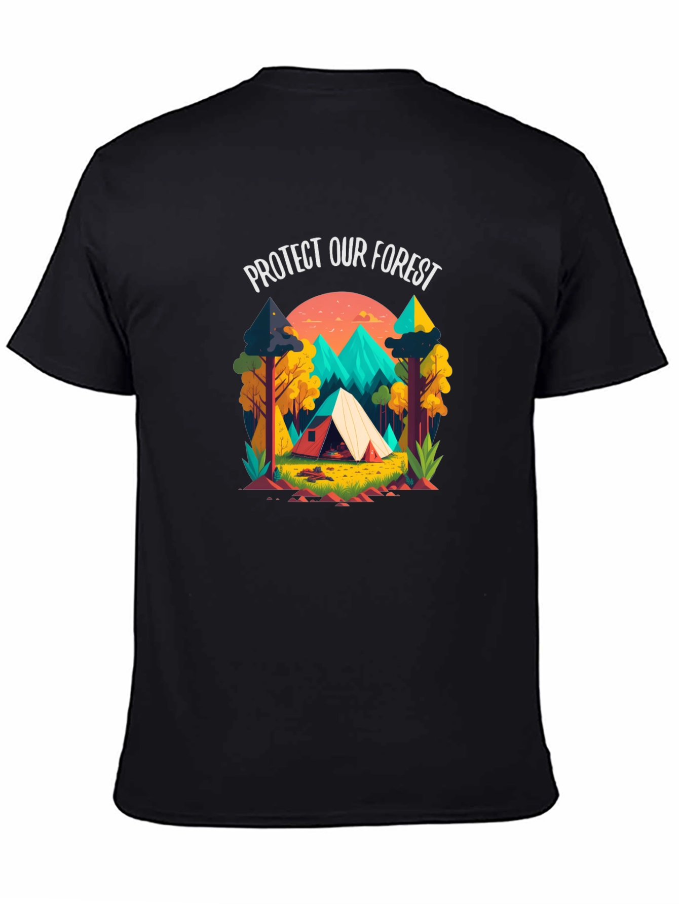 Black Protect Our Forest Graphic T-Shirt view 4