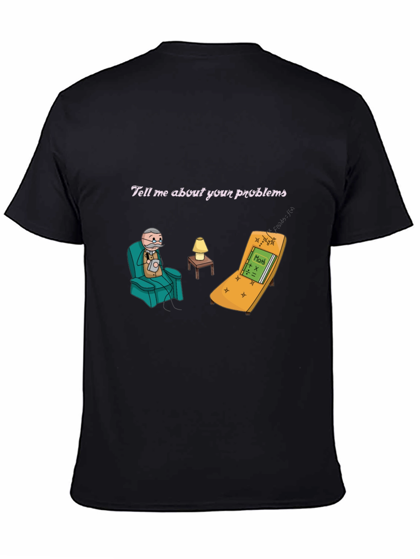 Black Math Problems Therapy T-Shirt view 4