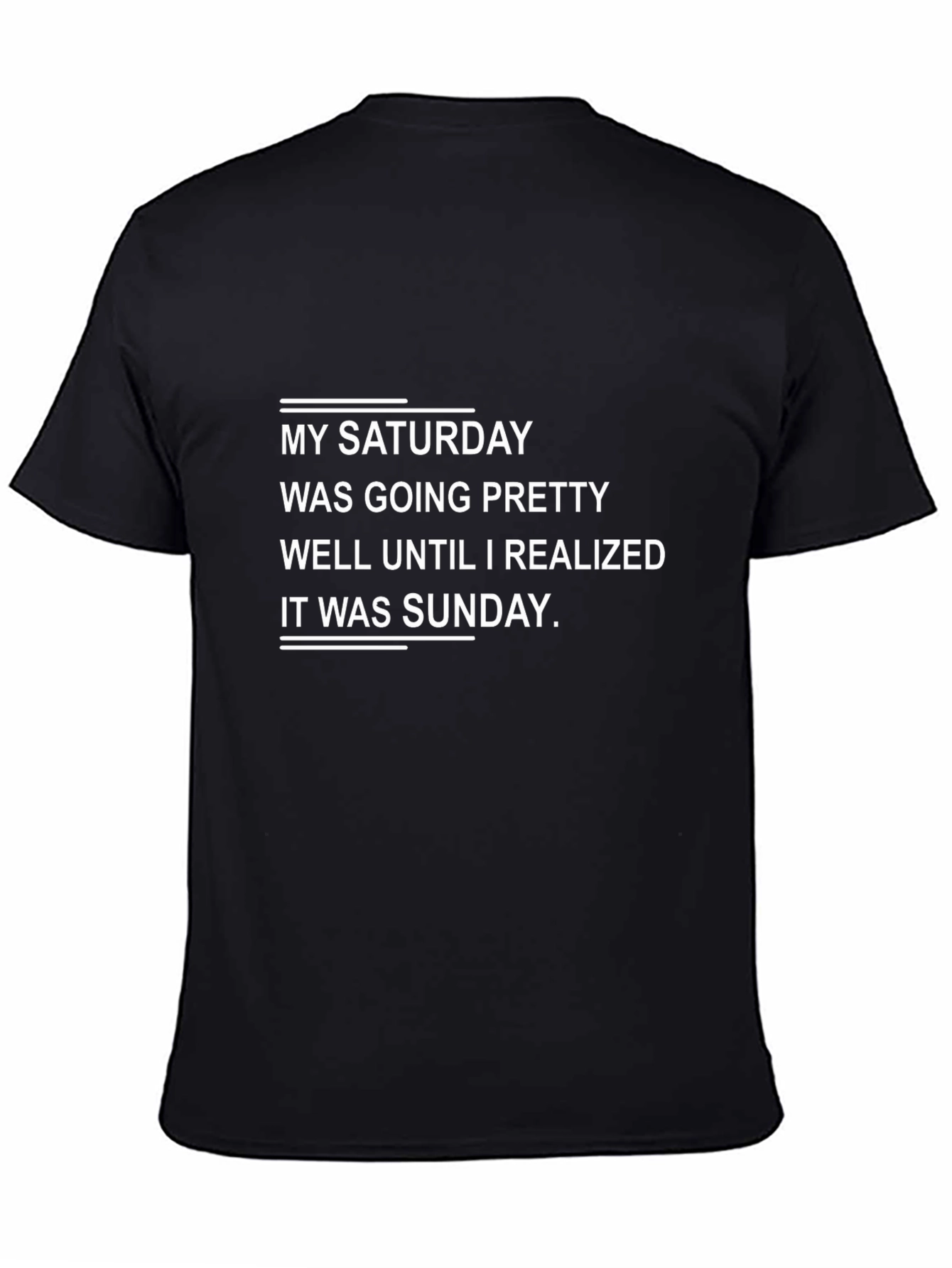 Black Funny Weekend Realization T-Shirt view 4