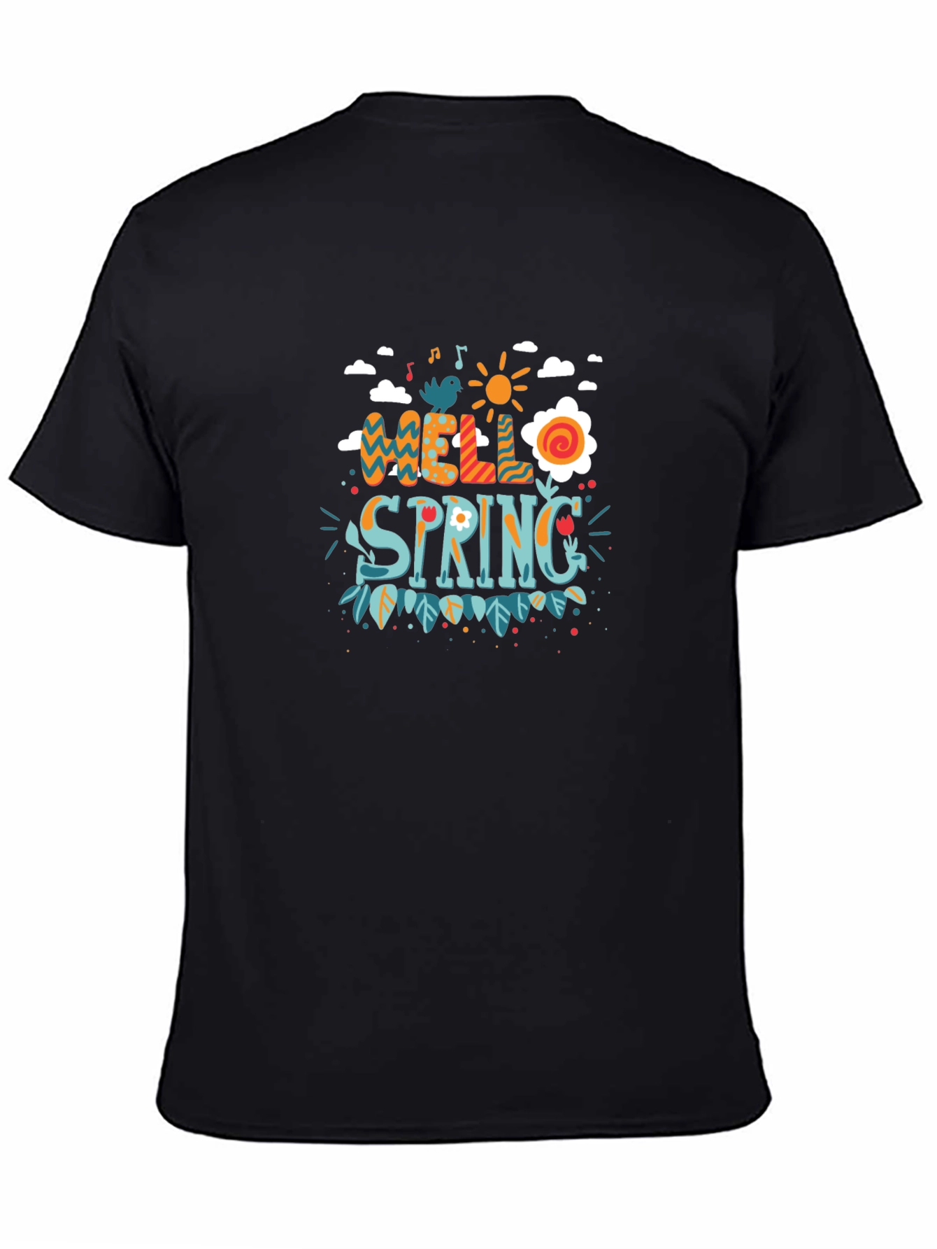 Hello Spring Graphic Tee - Black - 4