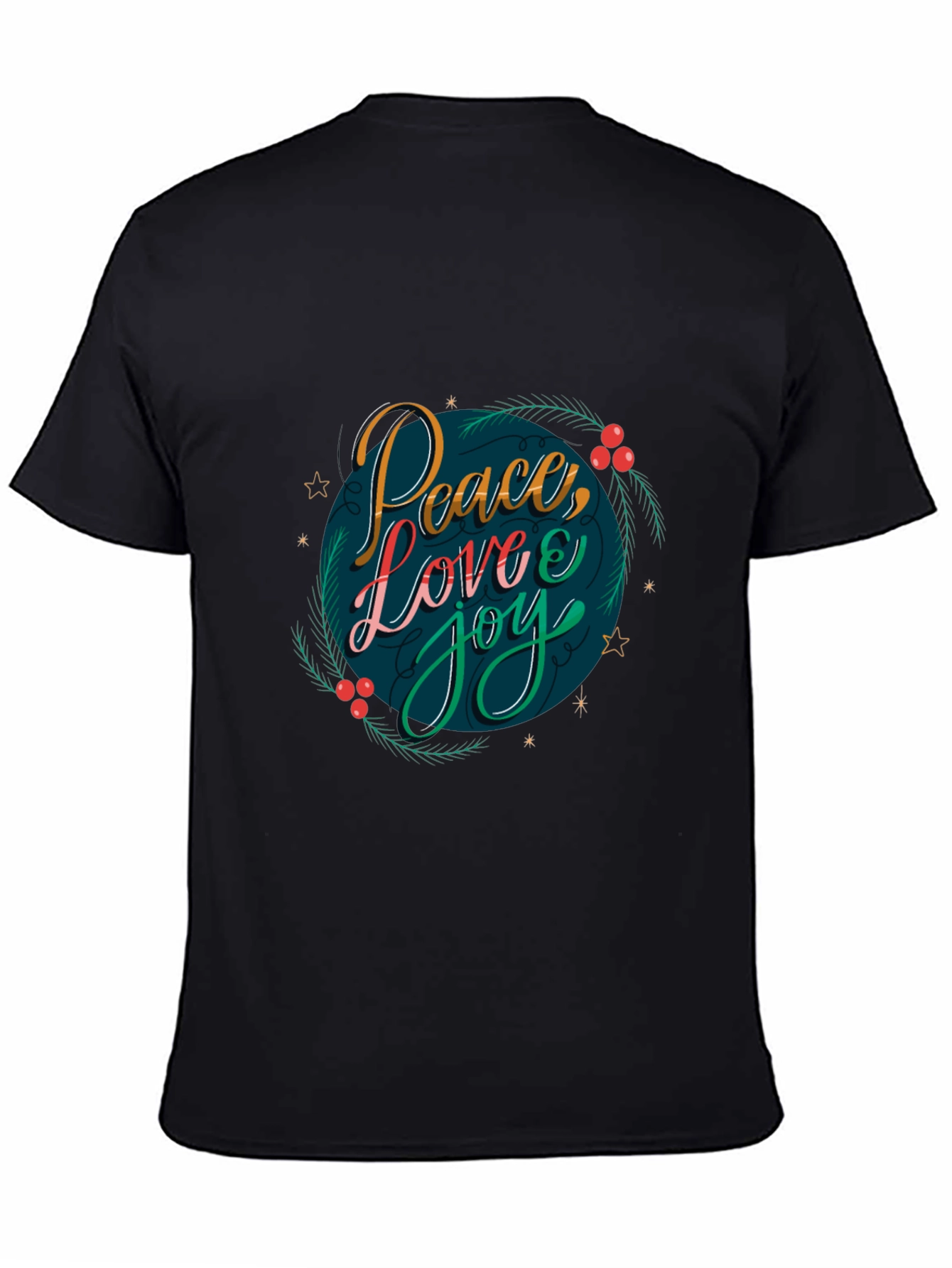 Black Peace Love Joy Holiday Graphic Tee view 4