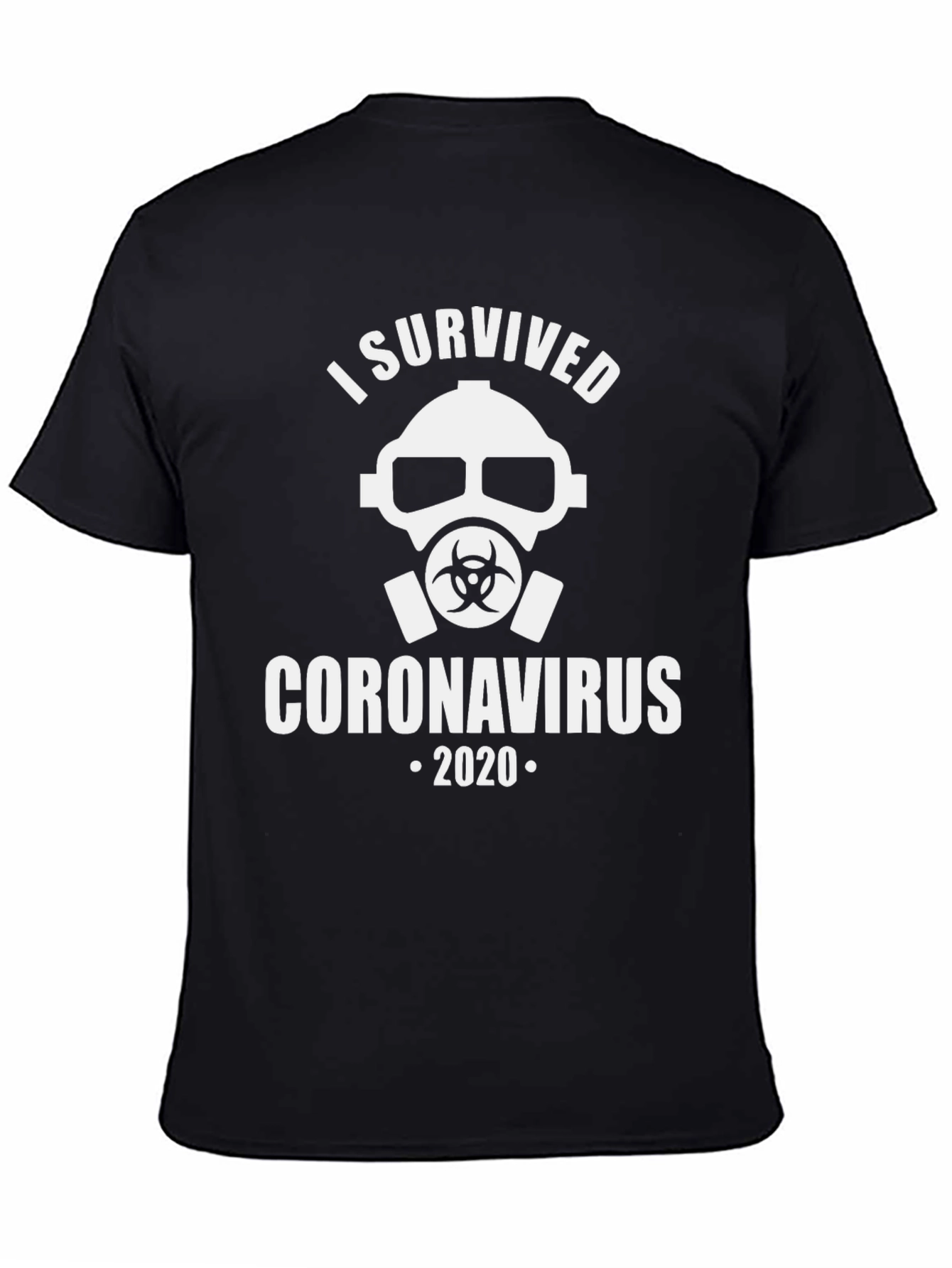 Black I Survived Coronavirus 2020 Graphic T-Shirt view 4