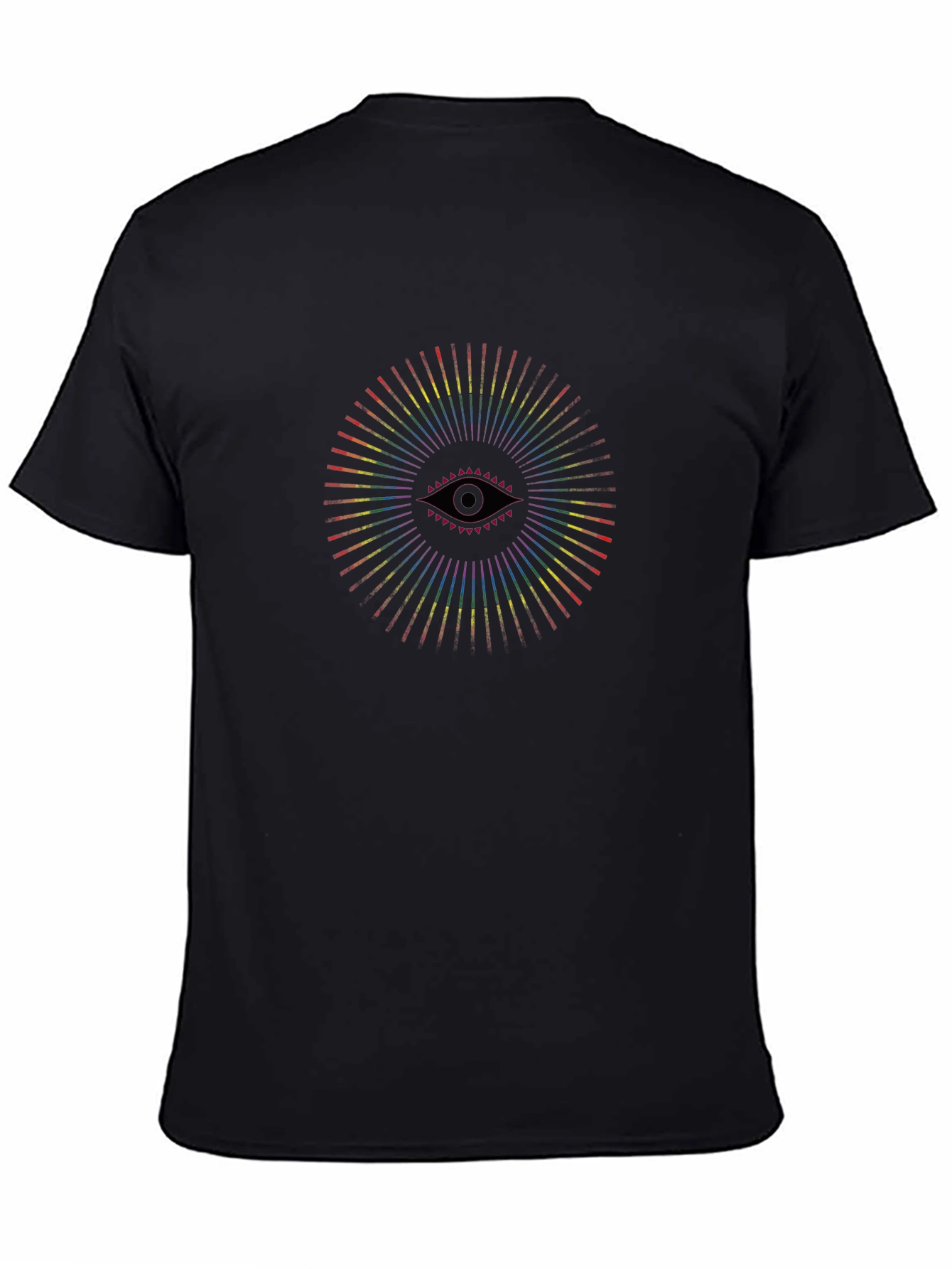 Black Eye Mandala Graphic Tee - Unisex Black T-Shirt view 4
