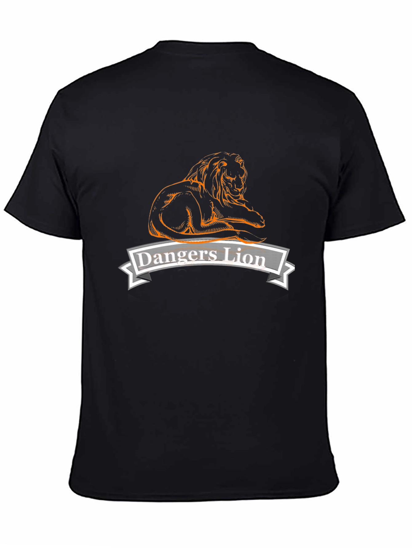 Black Dangers Lion Graphic Tee - Black Cotton Casual Shirt view 4