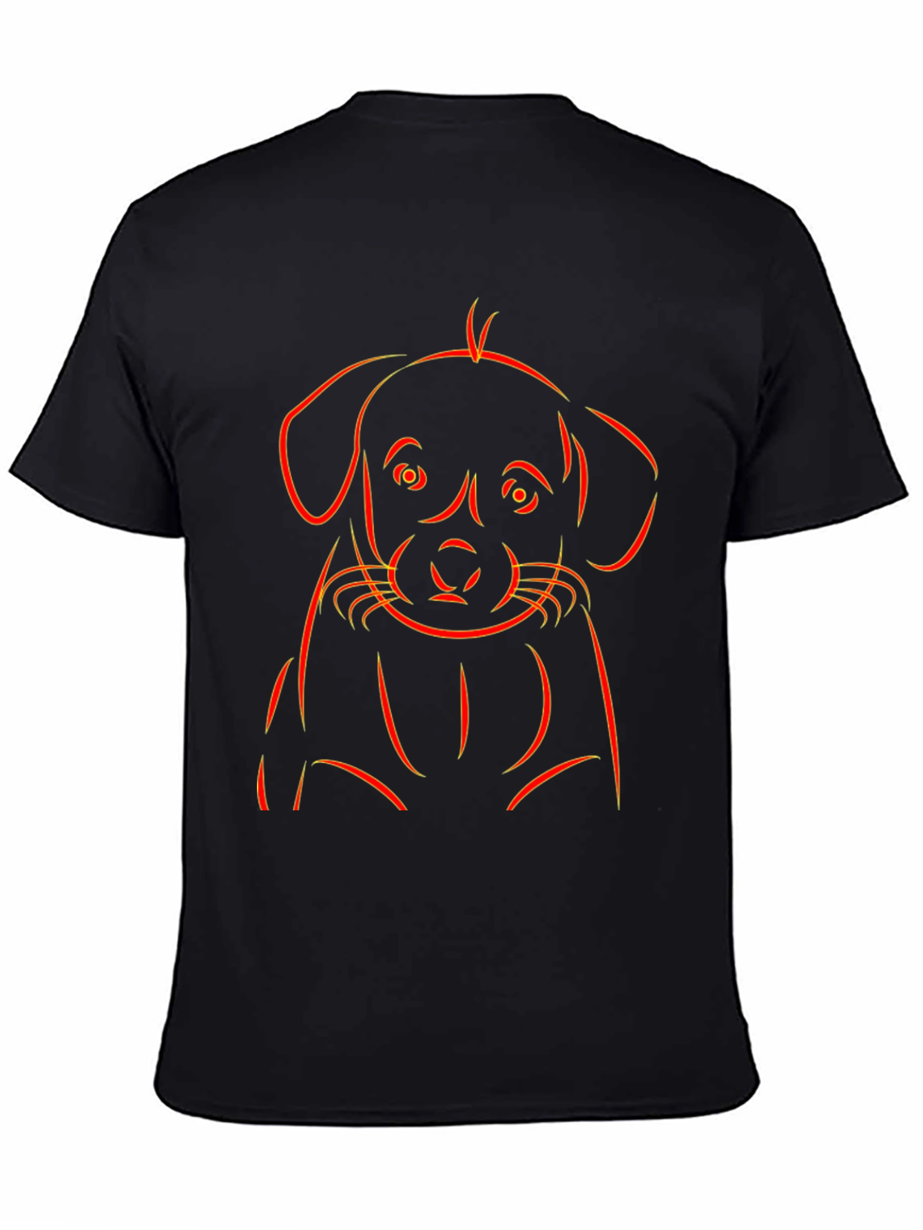 Black Puppy Outline Graphic Tee - Black view 4