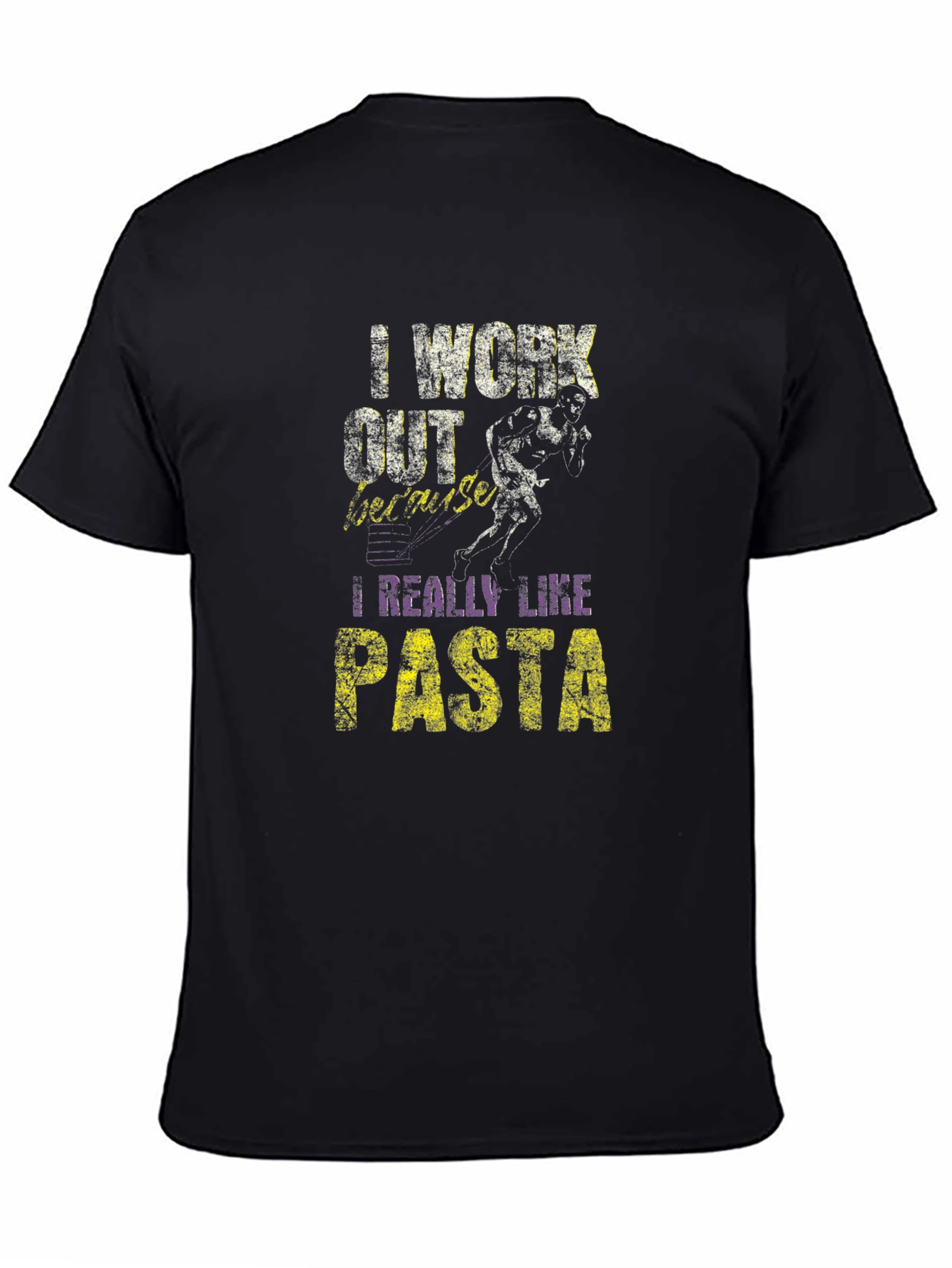 I Work Out Because I Like Pasta Funny Workout T-Shirt - 4