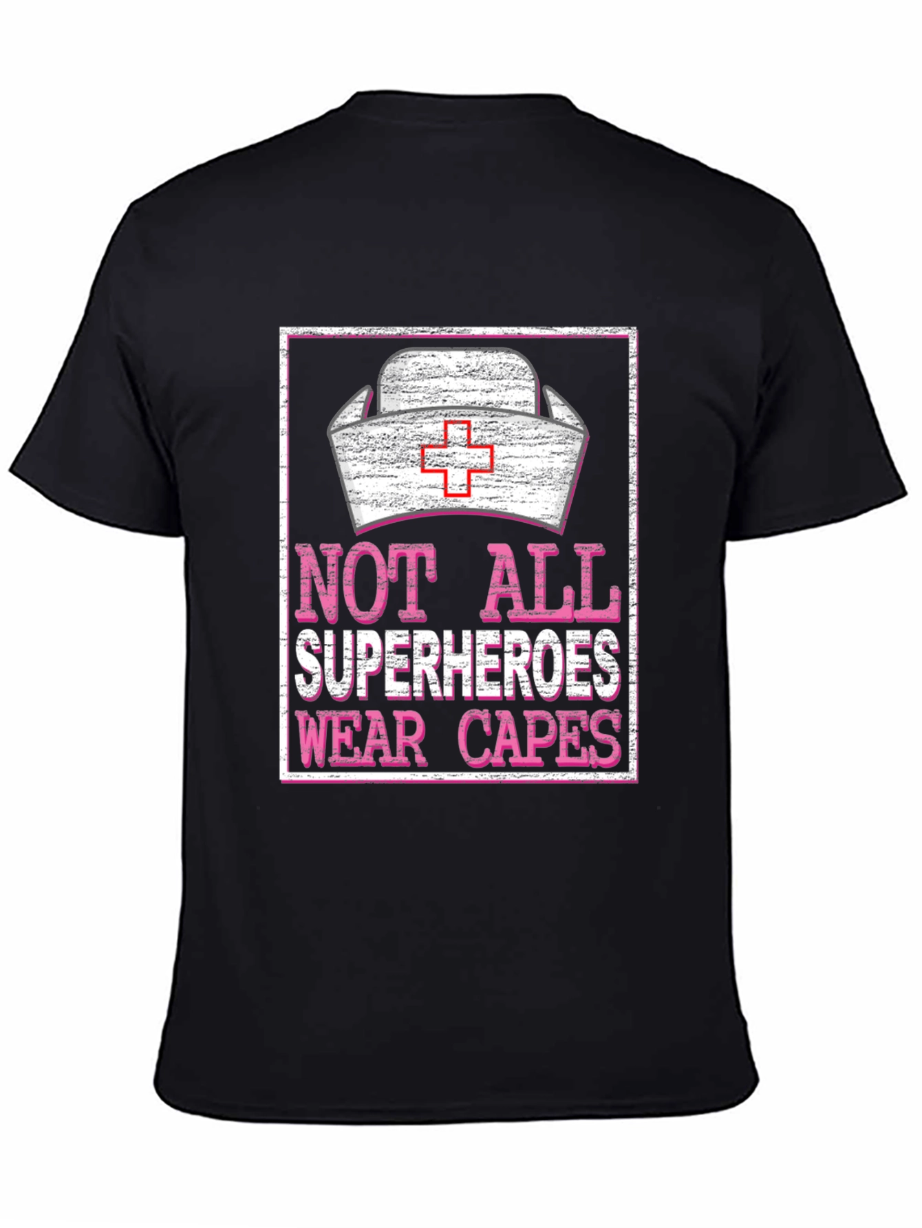 Black Nurse Superhero T-Shirt - Medical Professional Appreciation Tee view 4