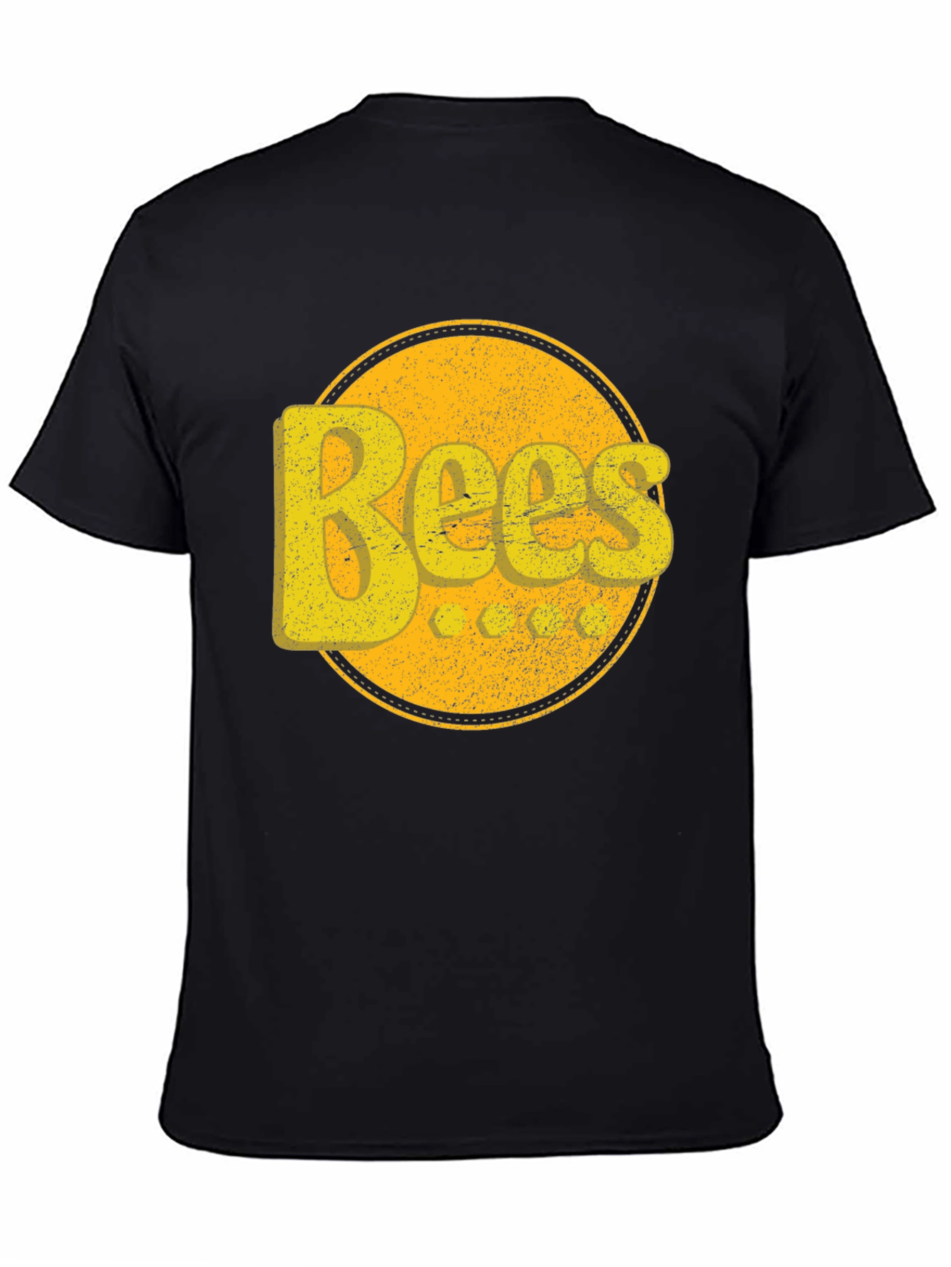 Black Bees Graphic T-Shirt - Retro Yellow Design view 4