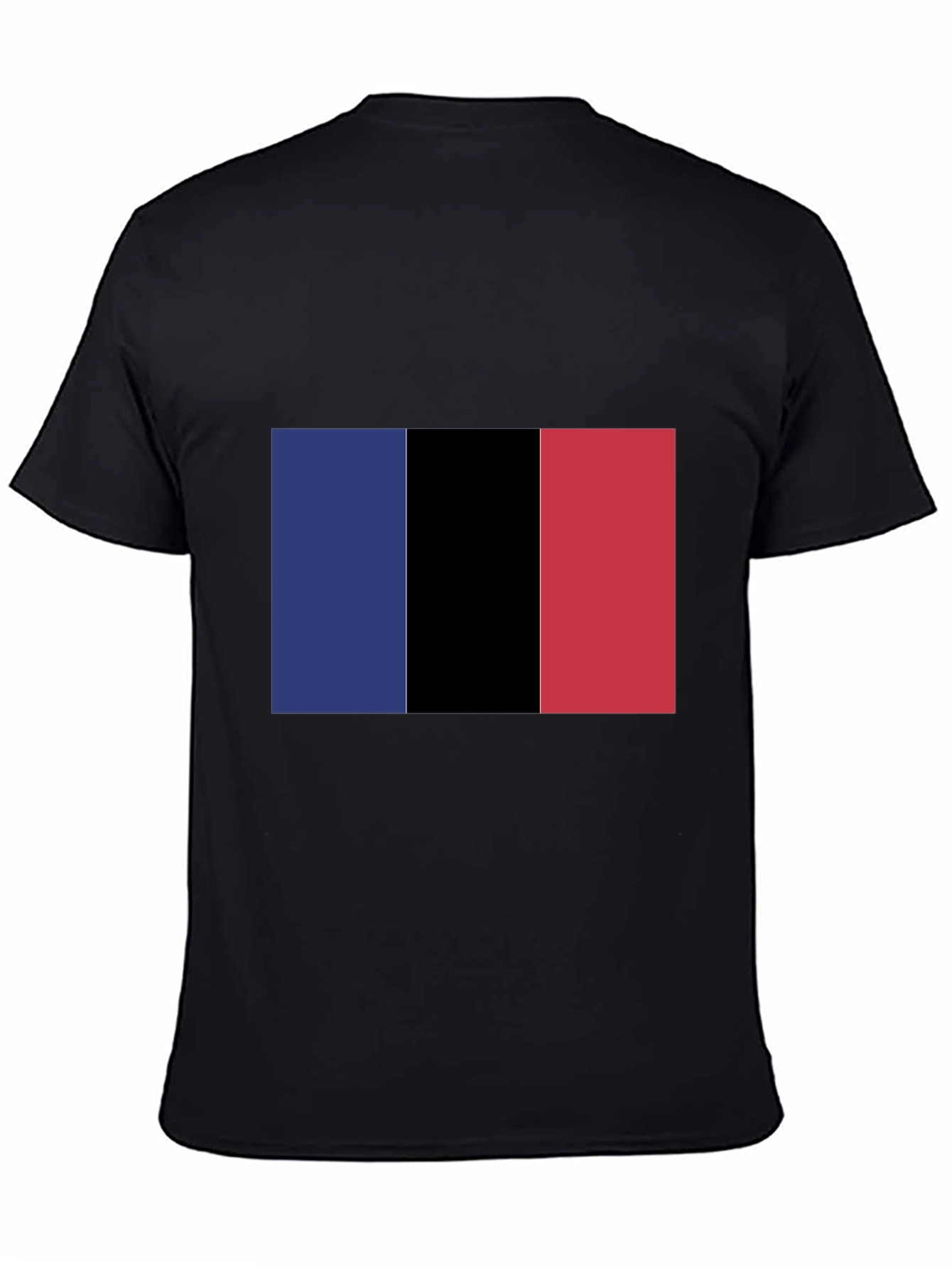 Black Graphic Tee with Vertical Color Block Design view 4